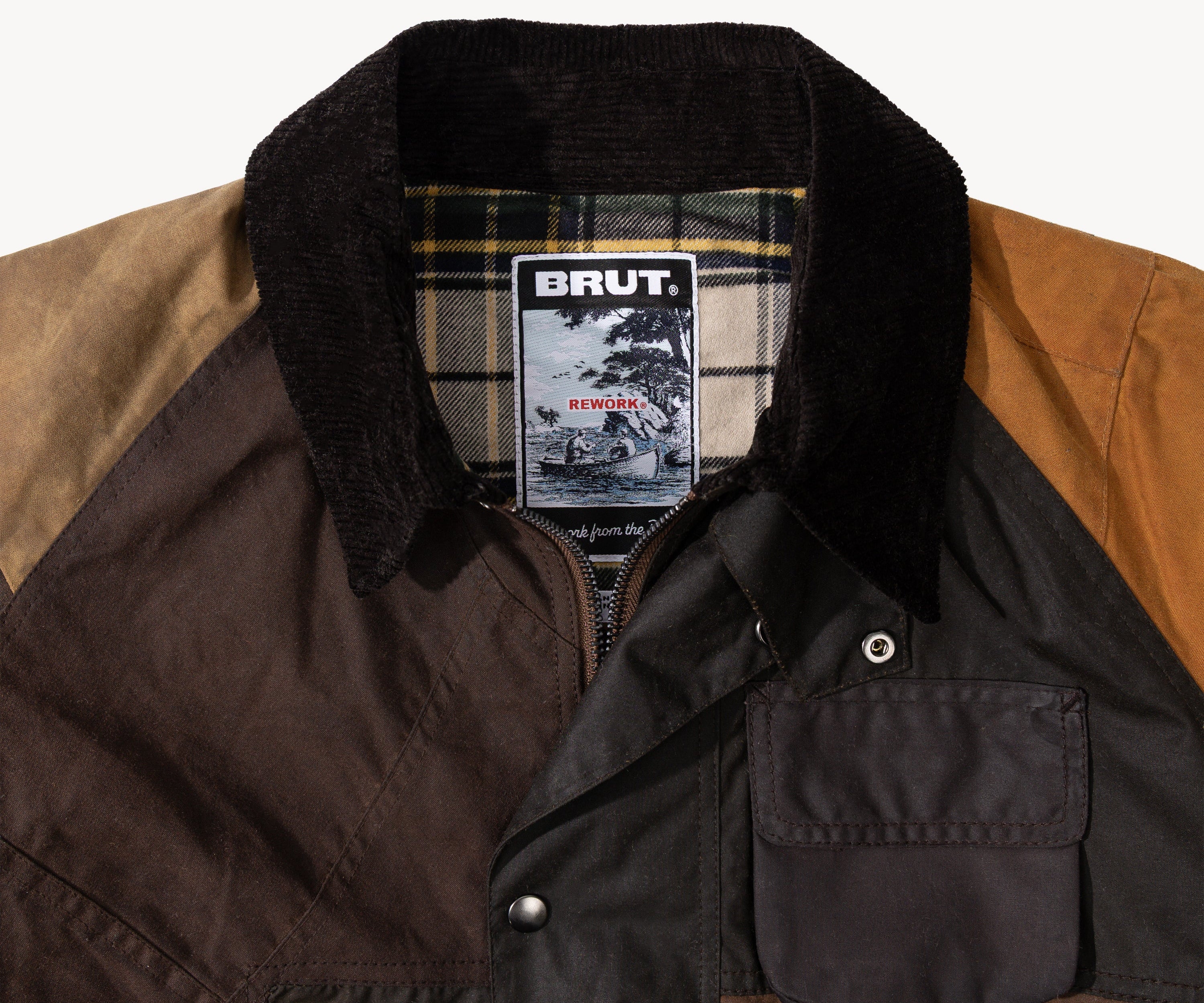 REWORK® FLY WAX JACKET - N° 010 Coats & Jackets SMALL / BROWN - BRUT Clothing US