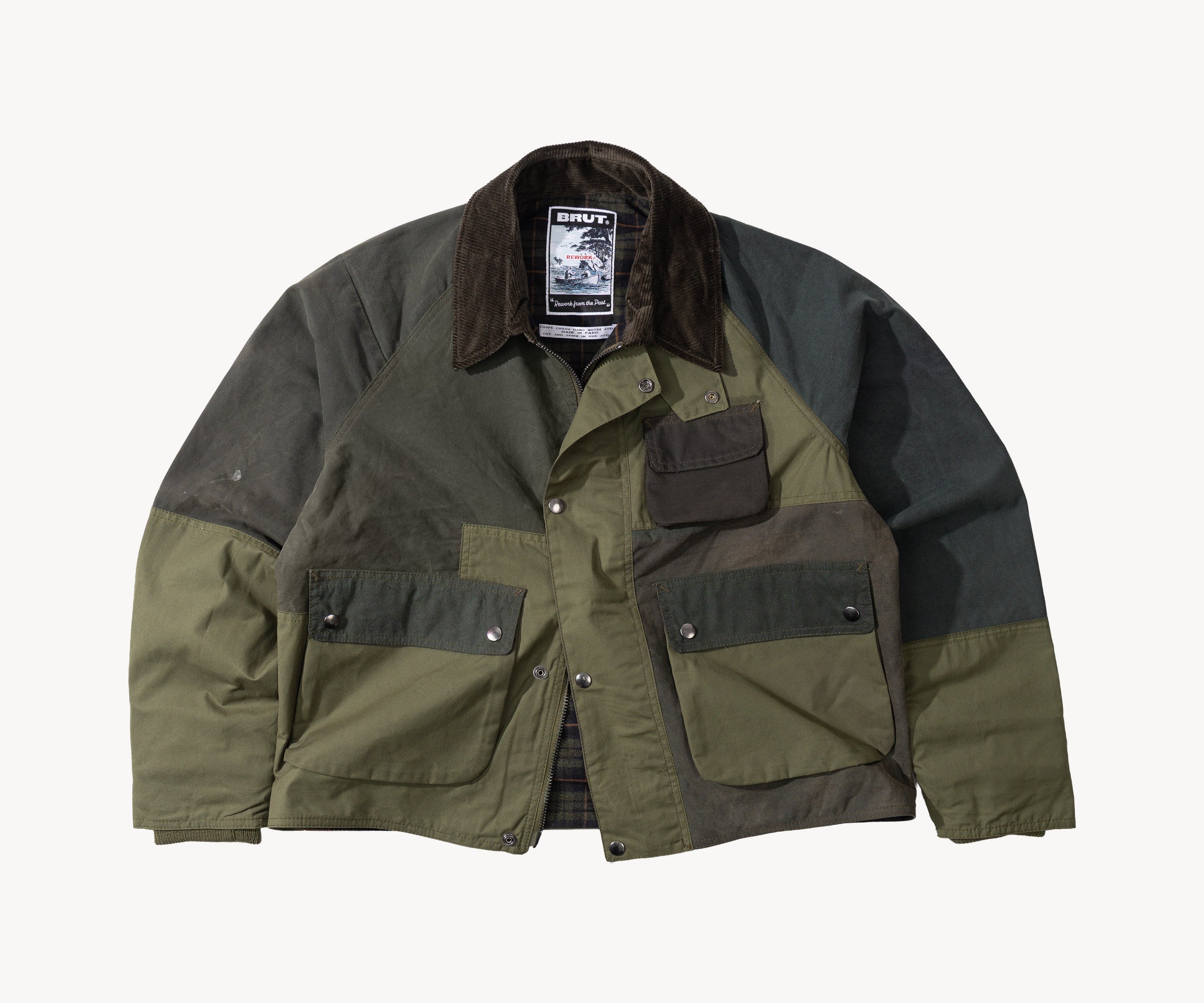 REWORK® FLY WAX JACKET - N° 005 Coats & Jackets SMALL / GREEN - BRUT Clothing US