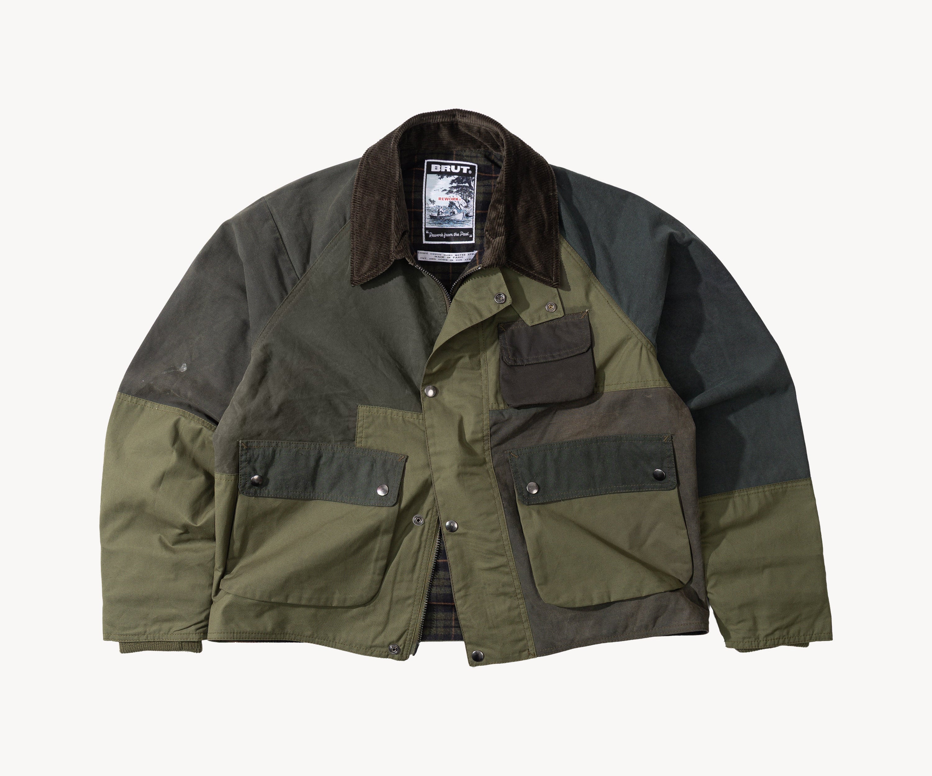 REWORK® FLY WAX JACKET - N° 005 Coats & Jackets SMALL / GREEN - BRUT Clothing US