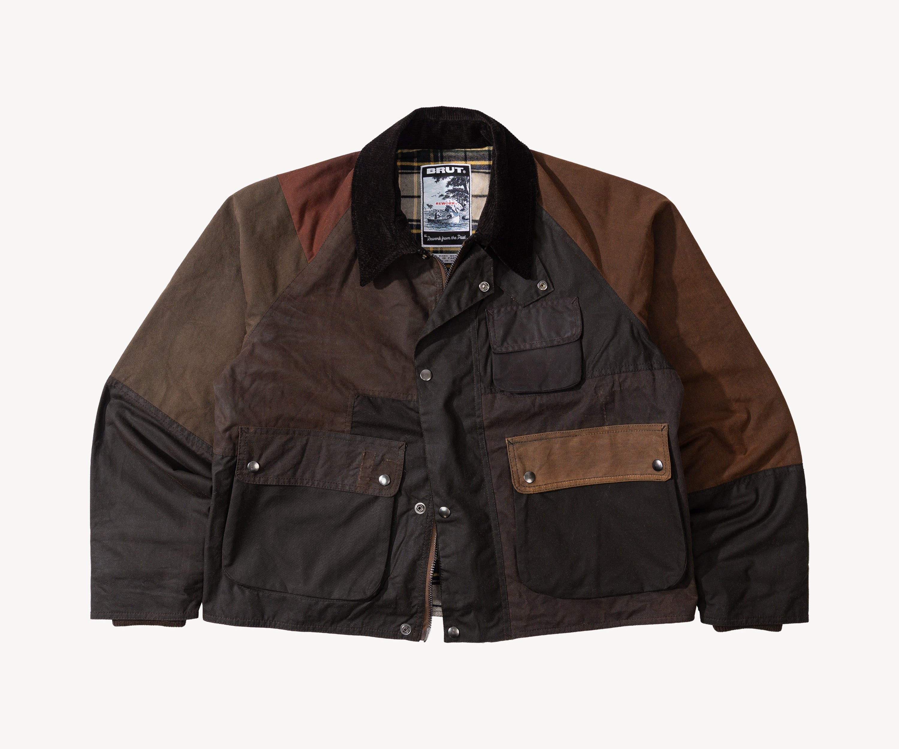 REWORK® FLY WAX JACKET - N° 011 Coats & Jackets SMALL / BROWN - BRUT Clothing US