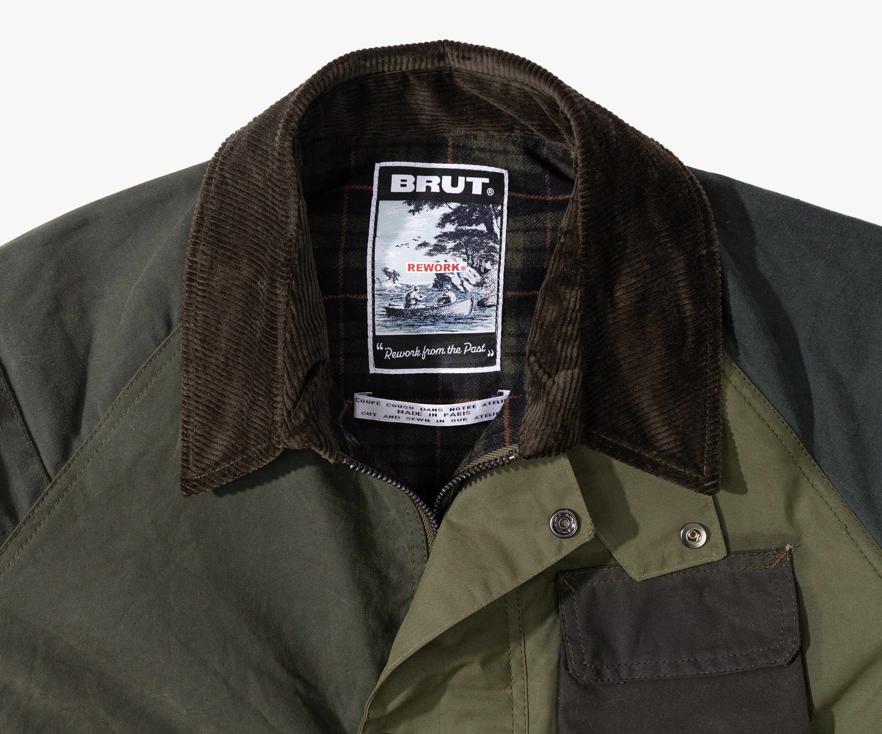 REWORK® FLY WAX JACKET - N° 005 Coats & Jackets SMALL / GREEN - BRUT Clothing US