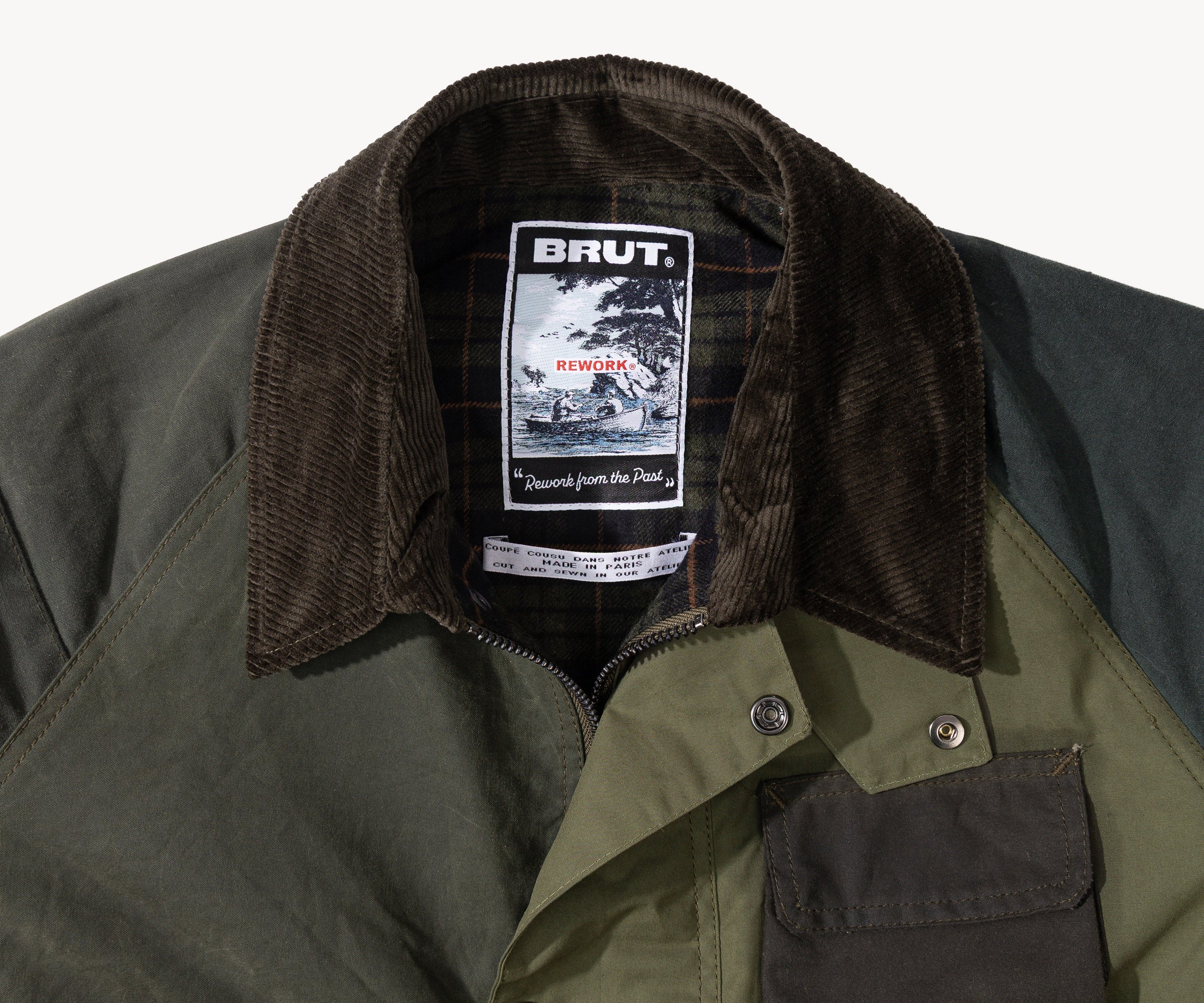 REWORK® FLY WAX JACKET - N° 005 Coats & Jackets SMALL / GREEN - BRUT Clothing US