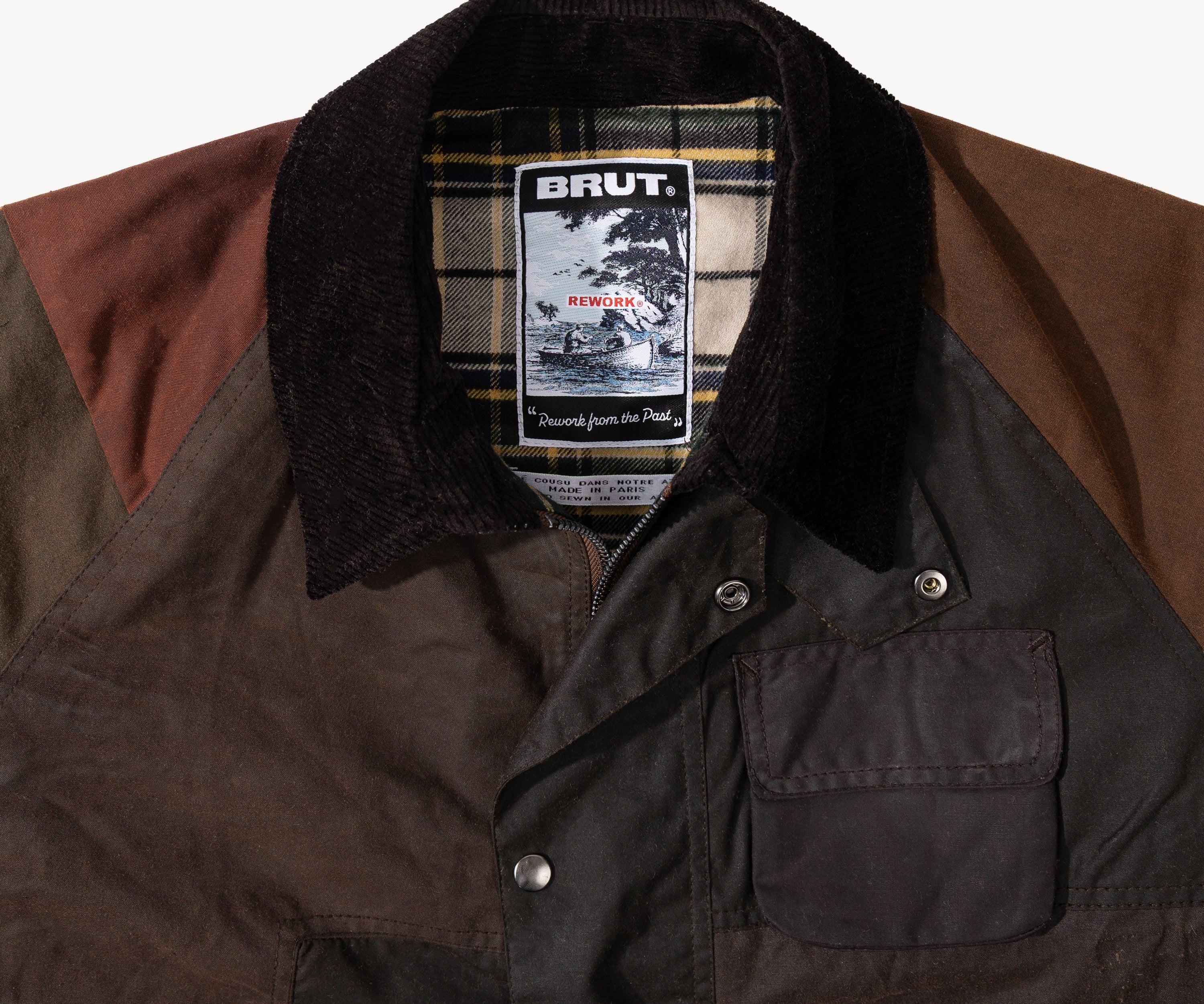 REWORK® FLY WAX JACKET - N° 011 Coats & Jackets SMALL / BROWN - BRUT Clothing US