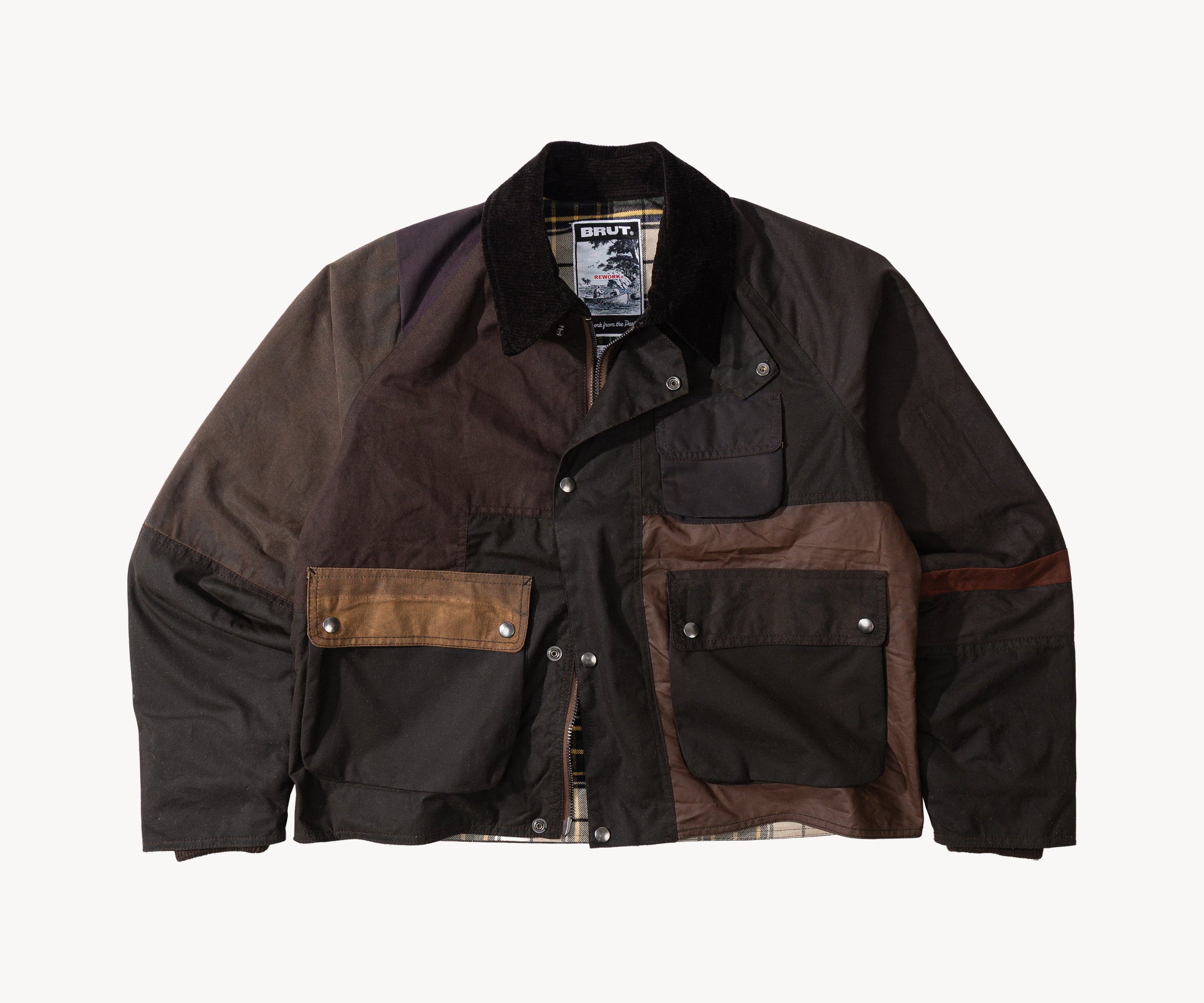 REWORK® FLY WAX JACKET - N° 012 Coats & Jackets SMALL / BROWN - BRUT Clothing US