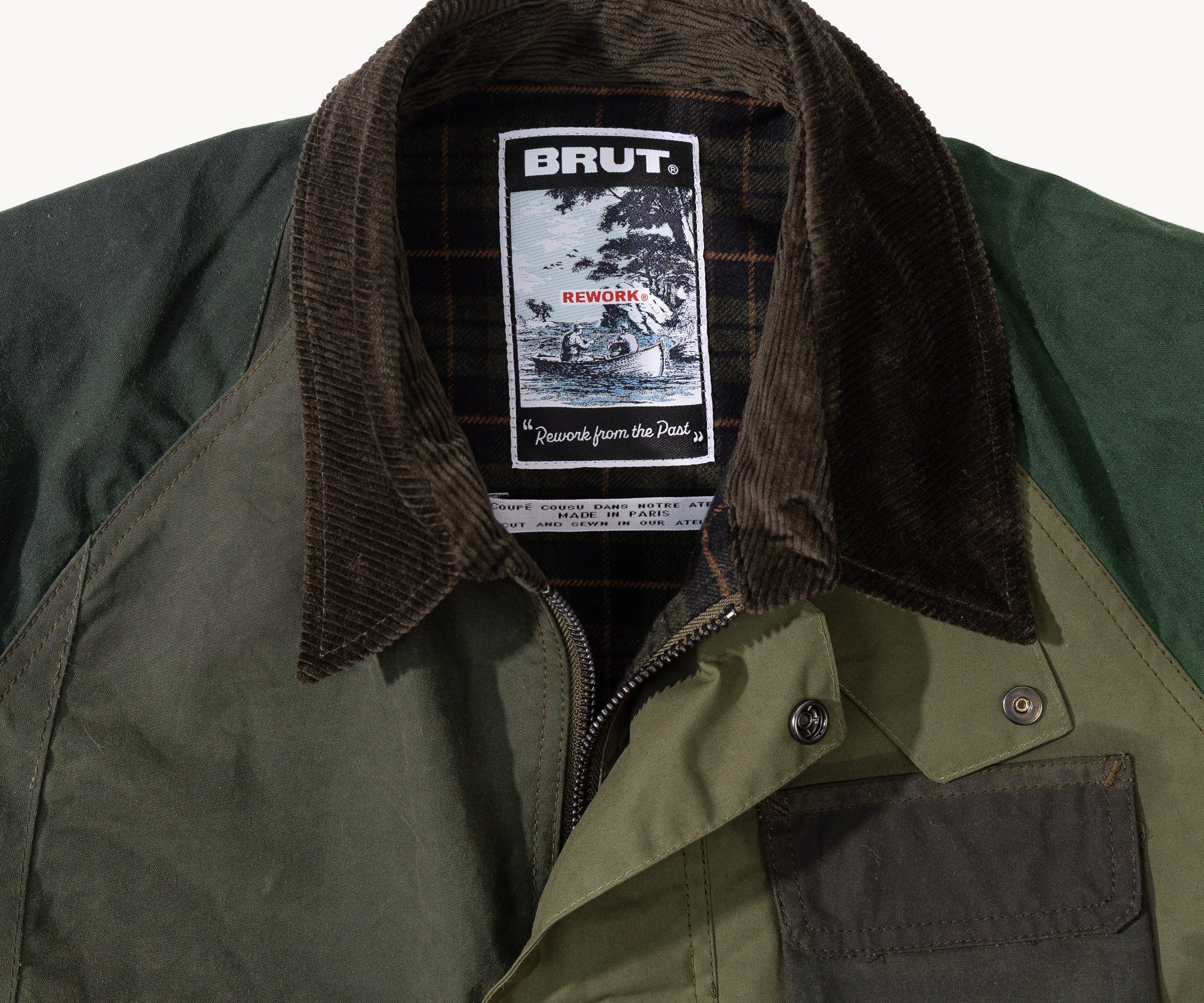REWORK® FLY WAX JACKET - N° 006 Coats & Jackets SMALL / GREEN - BRUT Clothing US