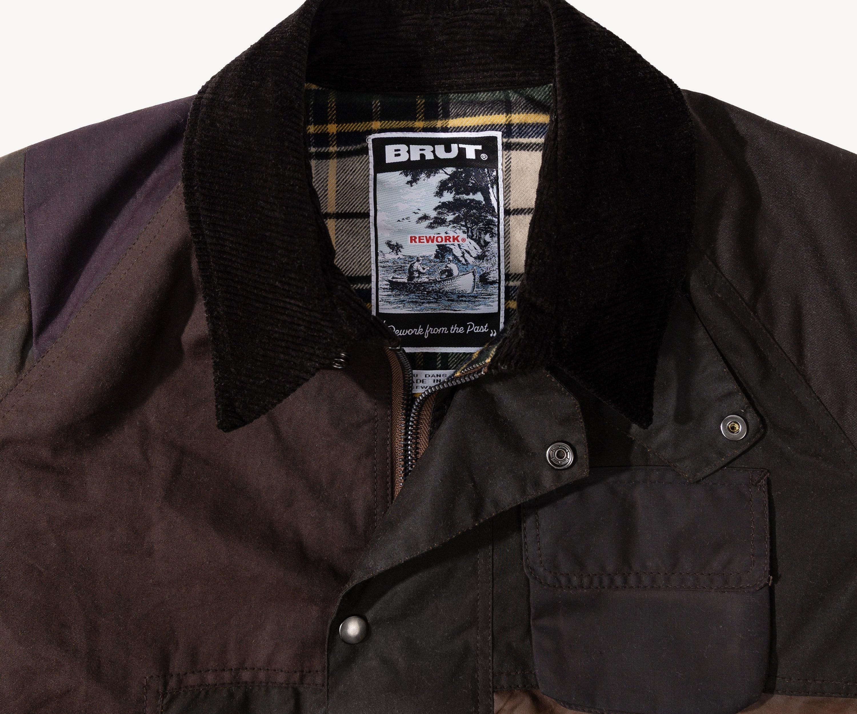 REWORK® FLY WAX JACKET - N° 012 Coats & Jackets SMALL / BROWN - BRUT Clothing US