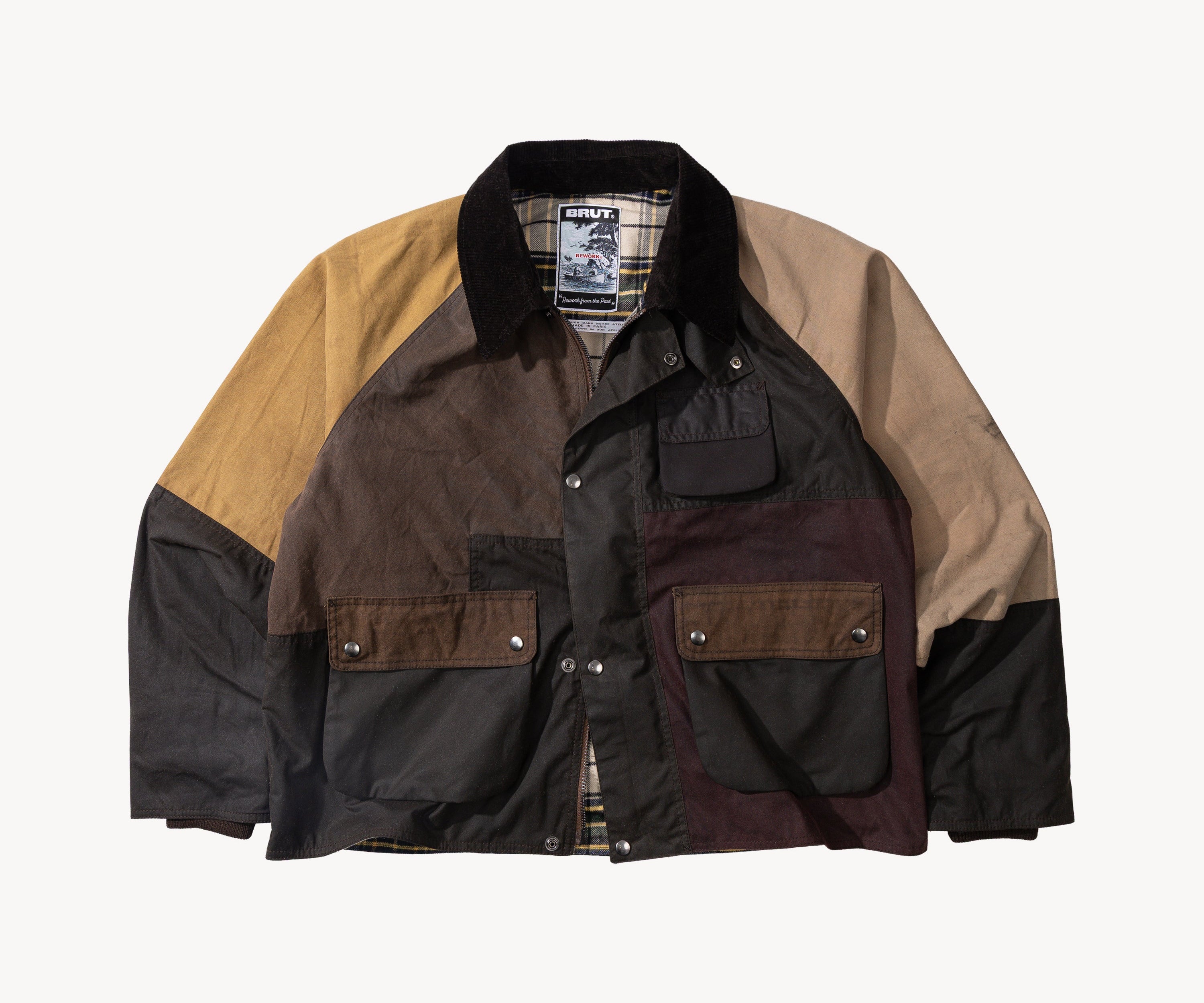 REWORK® FLY WAX JACKET - N° 062 Coats & Jackets X-LARGE / BROWN - BRUT Clothing US