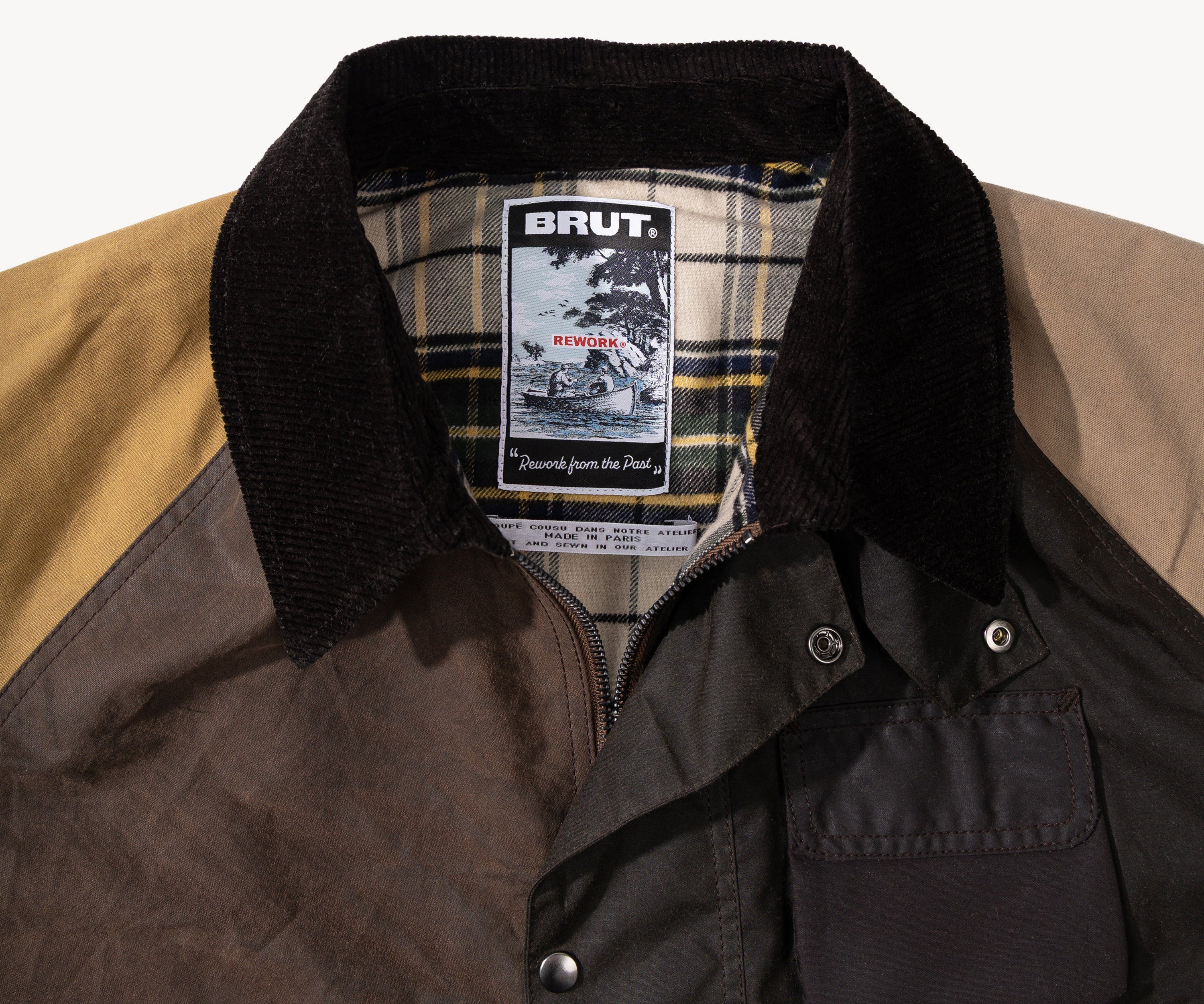 REWORK® FLY WAX JACKET - N° 062 Coats & Jackets X-LARGE / BROWN - BRUT Clothing US