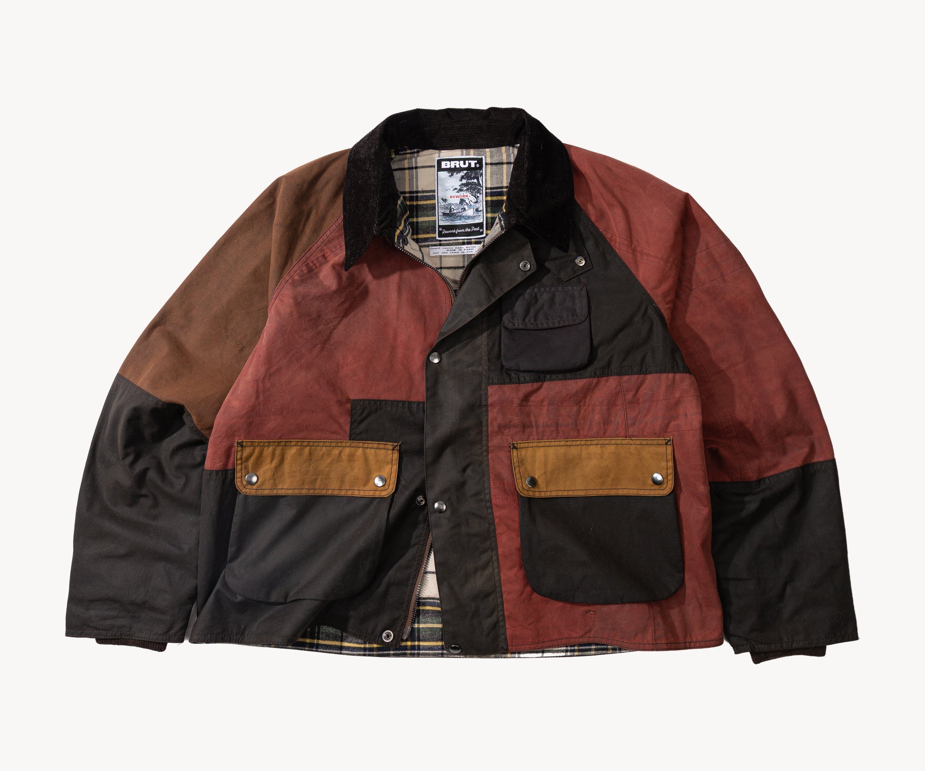 REWORK® FLY WAX JACKET - N° 063 Coats & Jackets X-LARGE / BROWN - BRUT Clothing US
