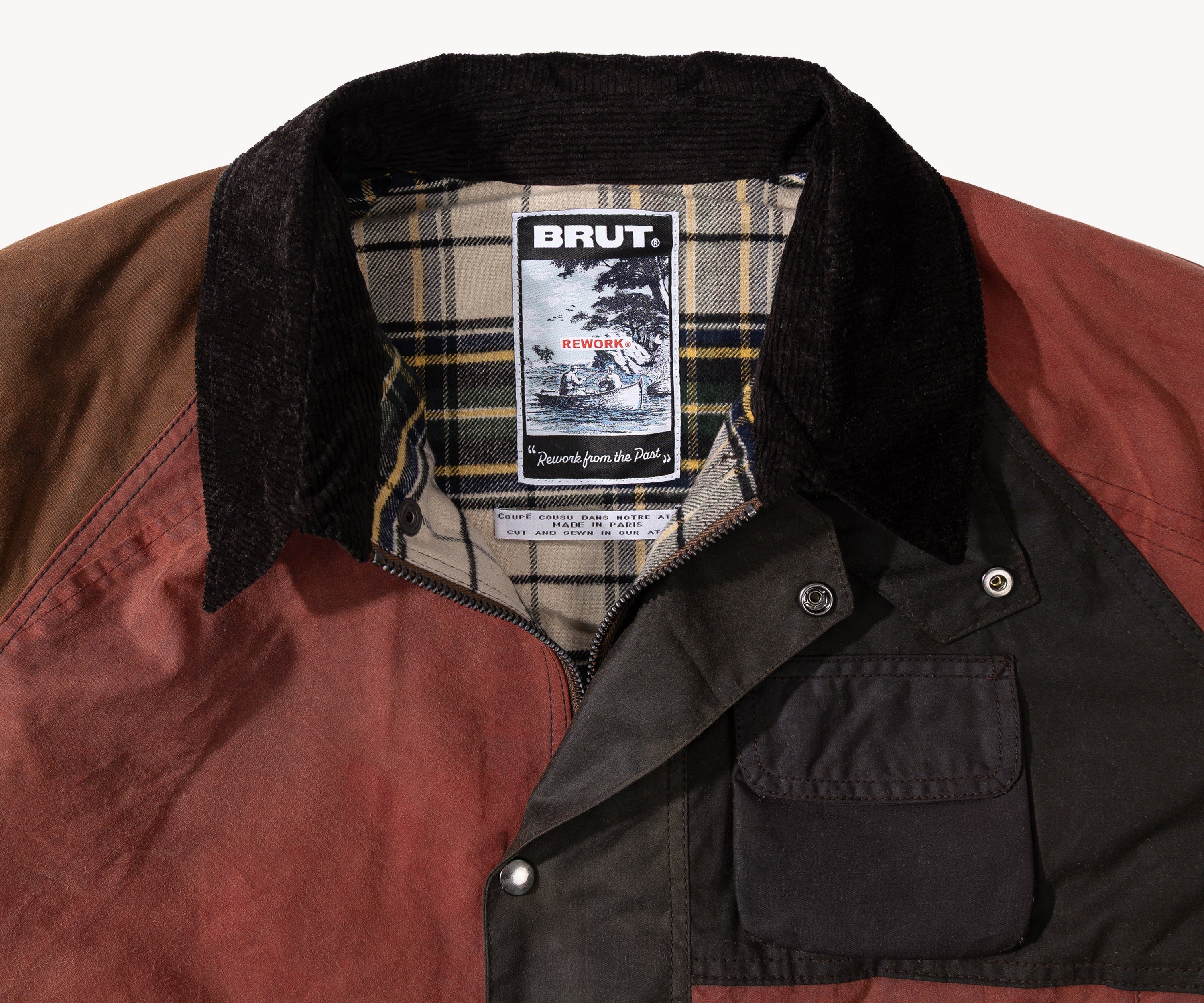 REWORK® FLY WAX JACKET - N° 063 Coats & Jackets X-LARGE / BROWN - BRUT Clothing US