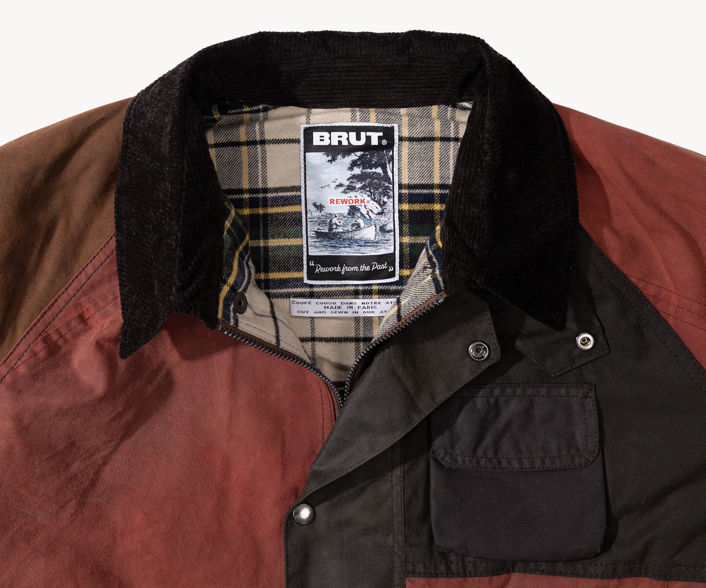 REWORK® FLY WAX JACKET - N° 063 Coats & Jackets X-LARGE / BROWN - BRUT Clothing US