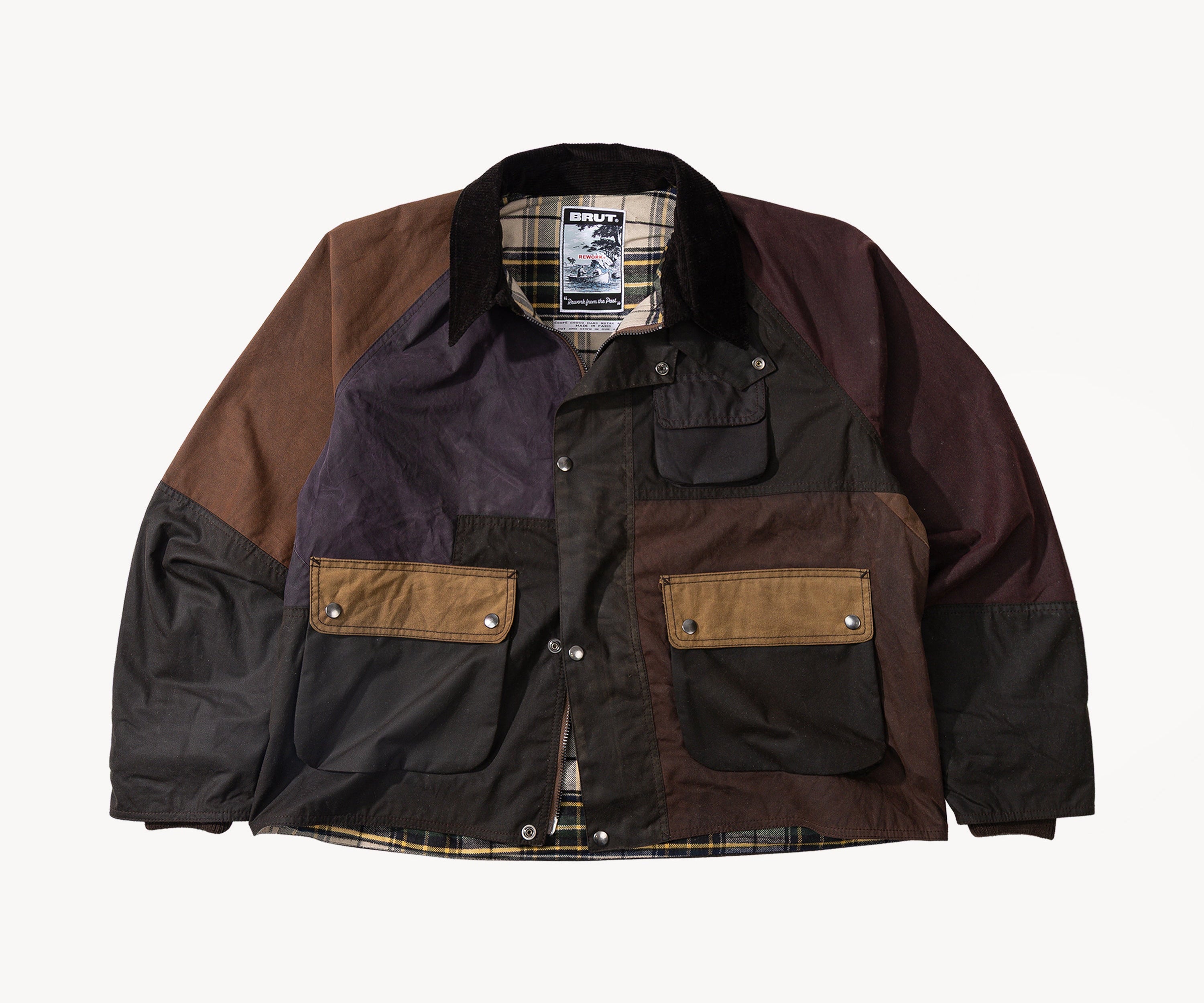 REWORK® FLY WAX JACKET - N° 064 Coats & Jackets X-LARGE / BROWN - BRUT Clothing US