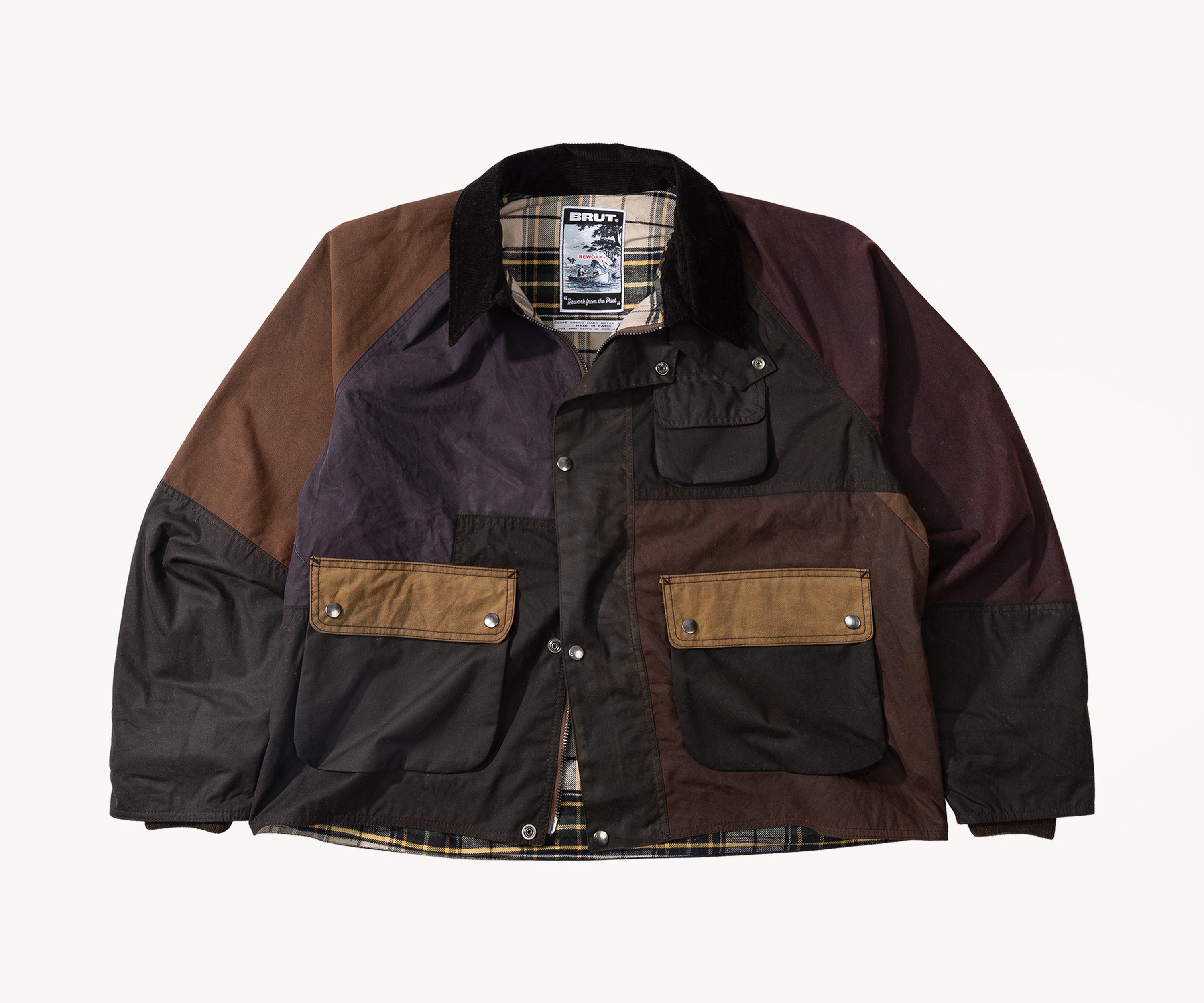 REWORK® FLY WAX JACKET - N° 064 Coats & Jackets X-LARGE / BROWN - BRUT Clothing US