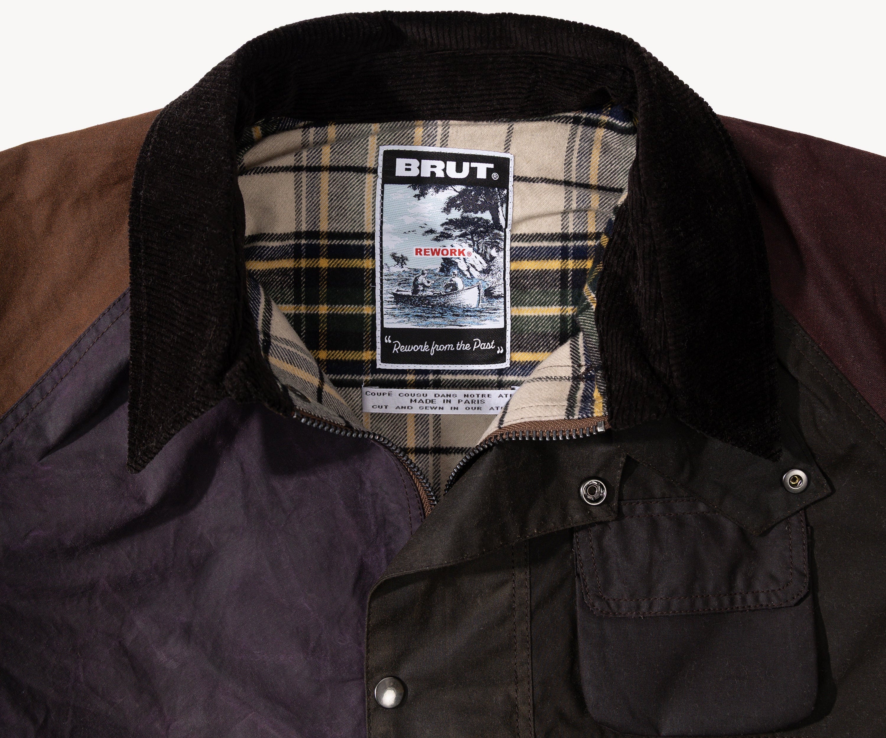 REWORK® FLY WAX JACKET - N° 064 Coats & Jackets X-LARGE / BROWN - BRUT Clothing US