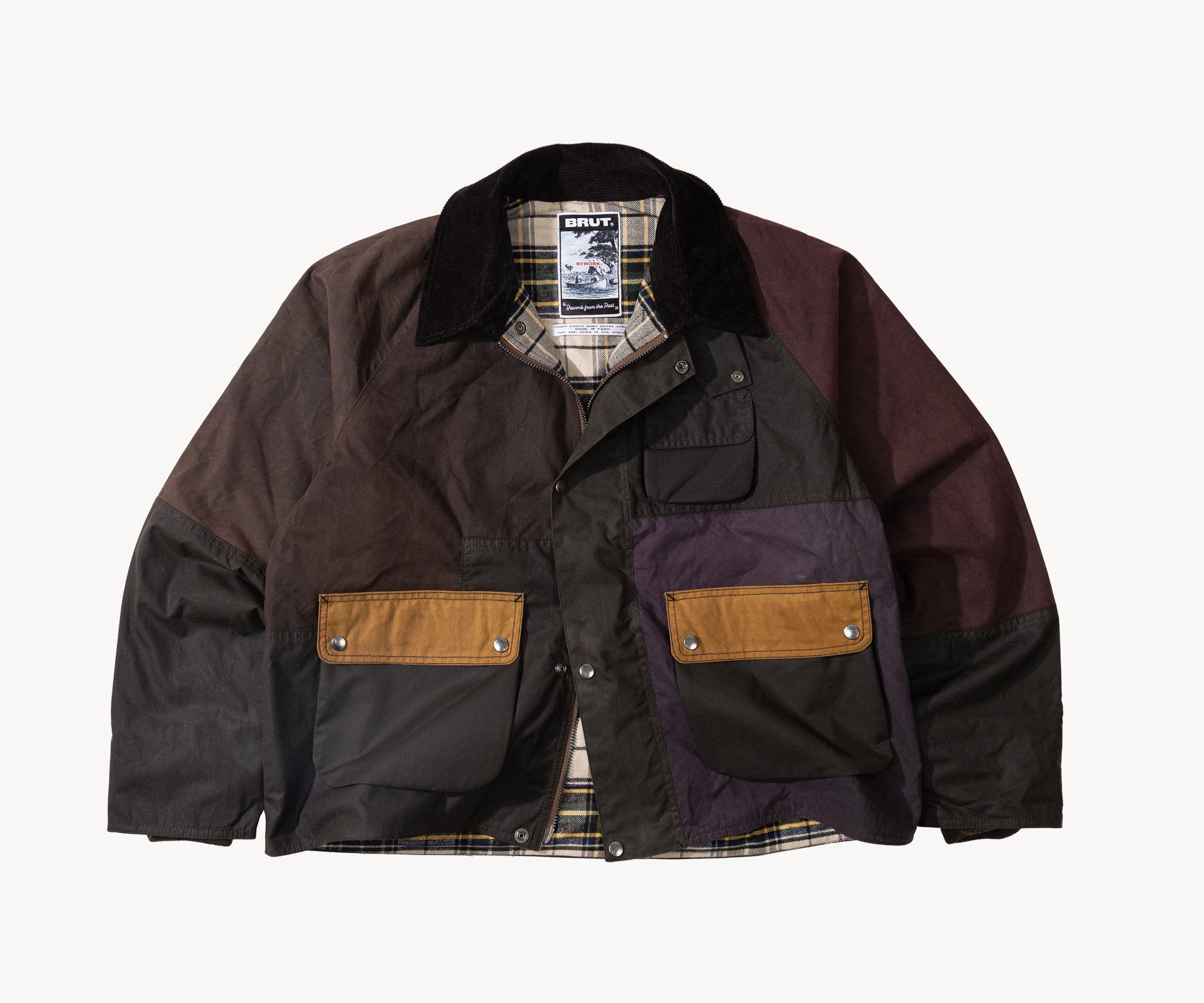 REWORK® FLY WAX JACKET - N° 065 Coats & Jackets X-LARGE / BROWN - BRUT Clothing US