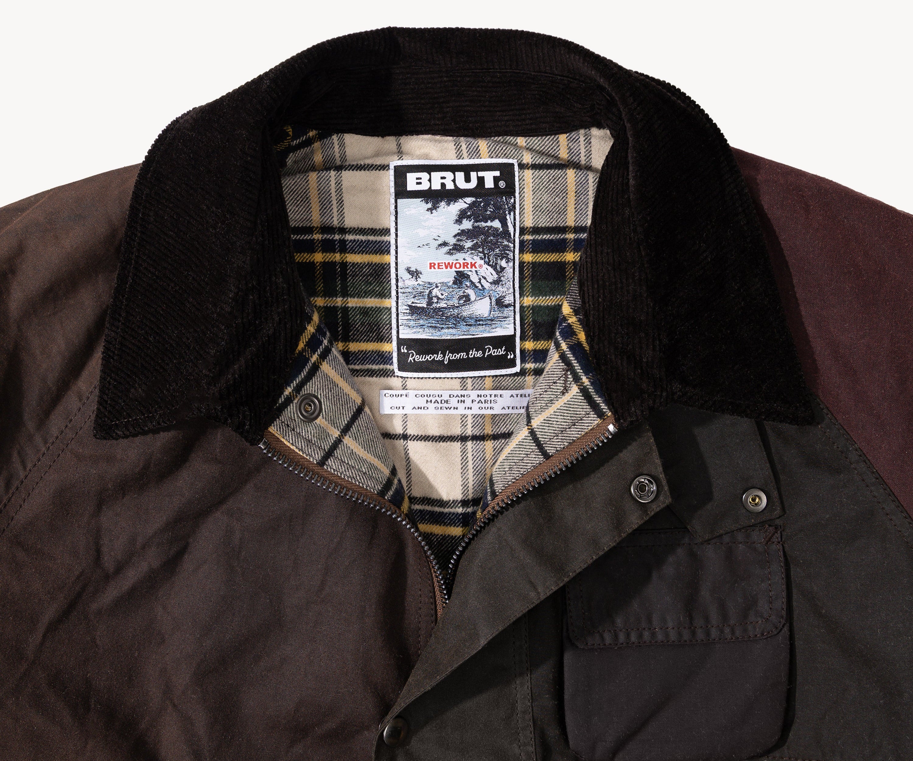 REWORK® FLY WAX JACKET - N° 065 Coats & Jackets X-LARGE / BROWN - BRUT Clothing US