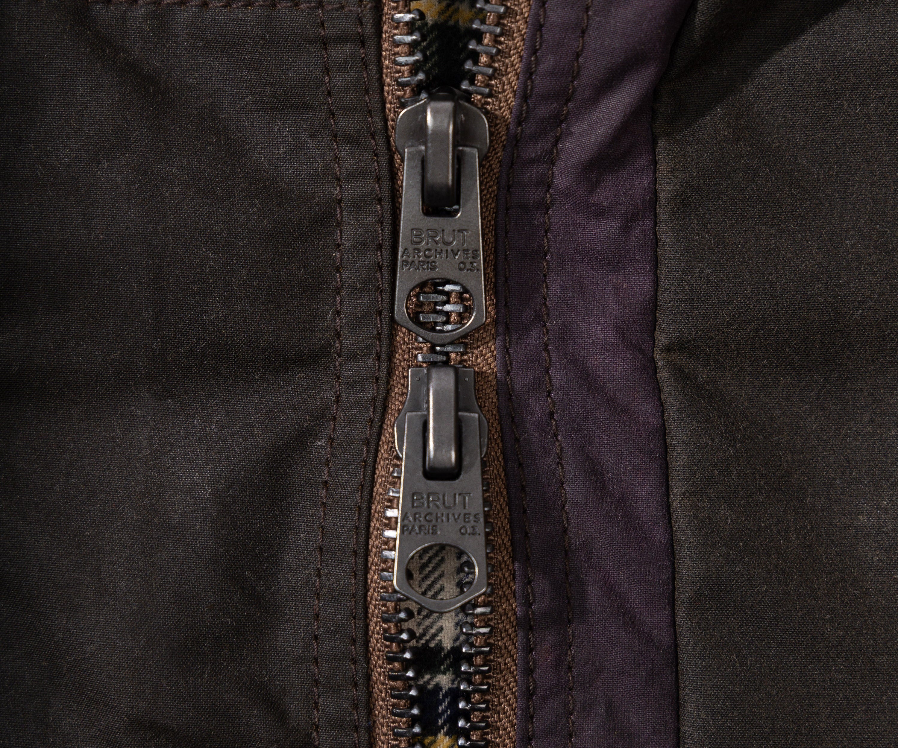 REWORK® FLY WAX JACKET - N° 065 Coats & Jackets X-LARGE / BROWN - BRUT Clothing US