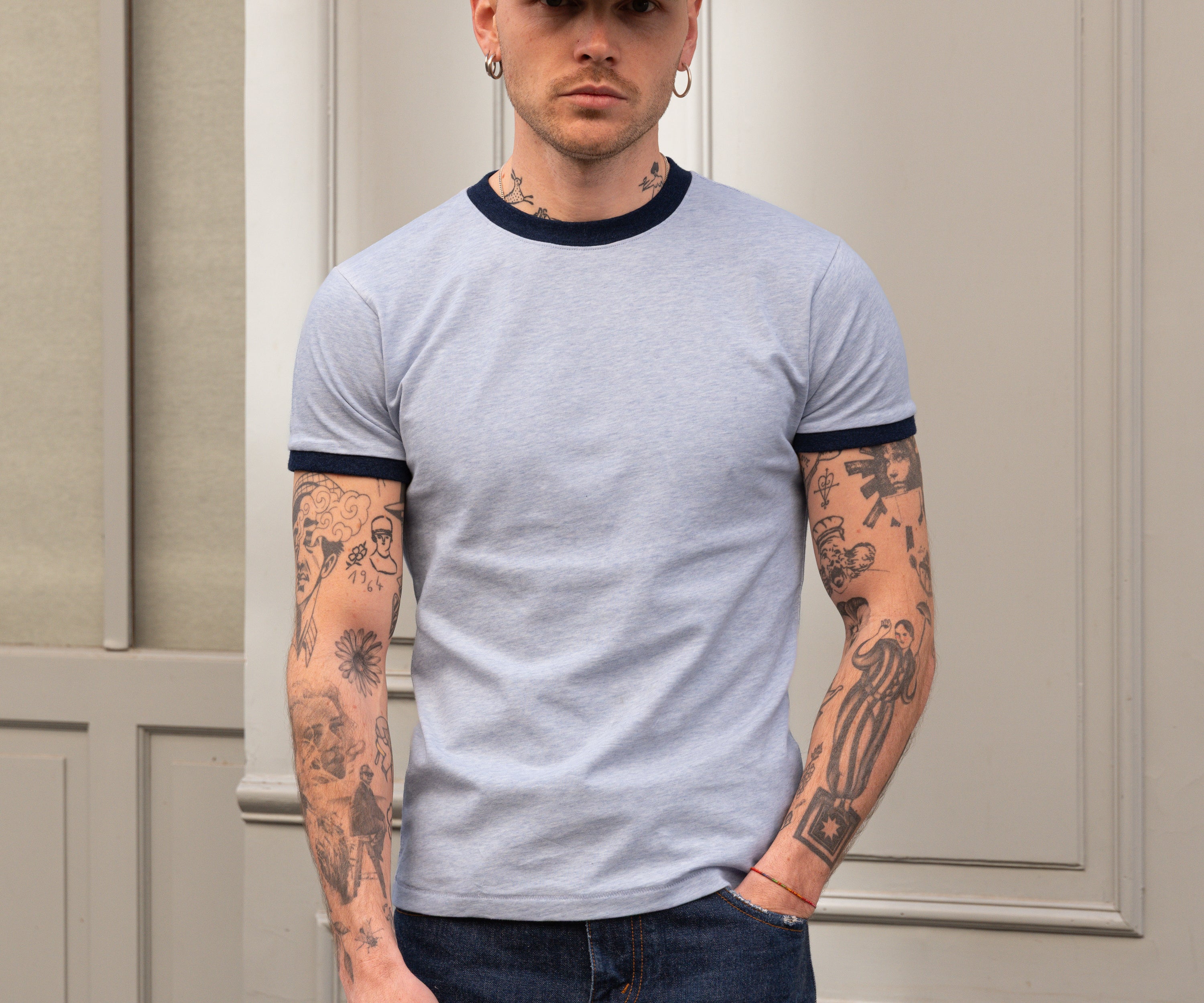 THE RINGER TEE T-Shirts X-SMALL / LIGHT BLUE - BRUT Clothing US