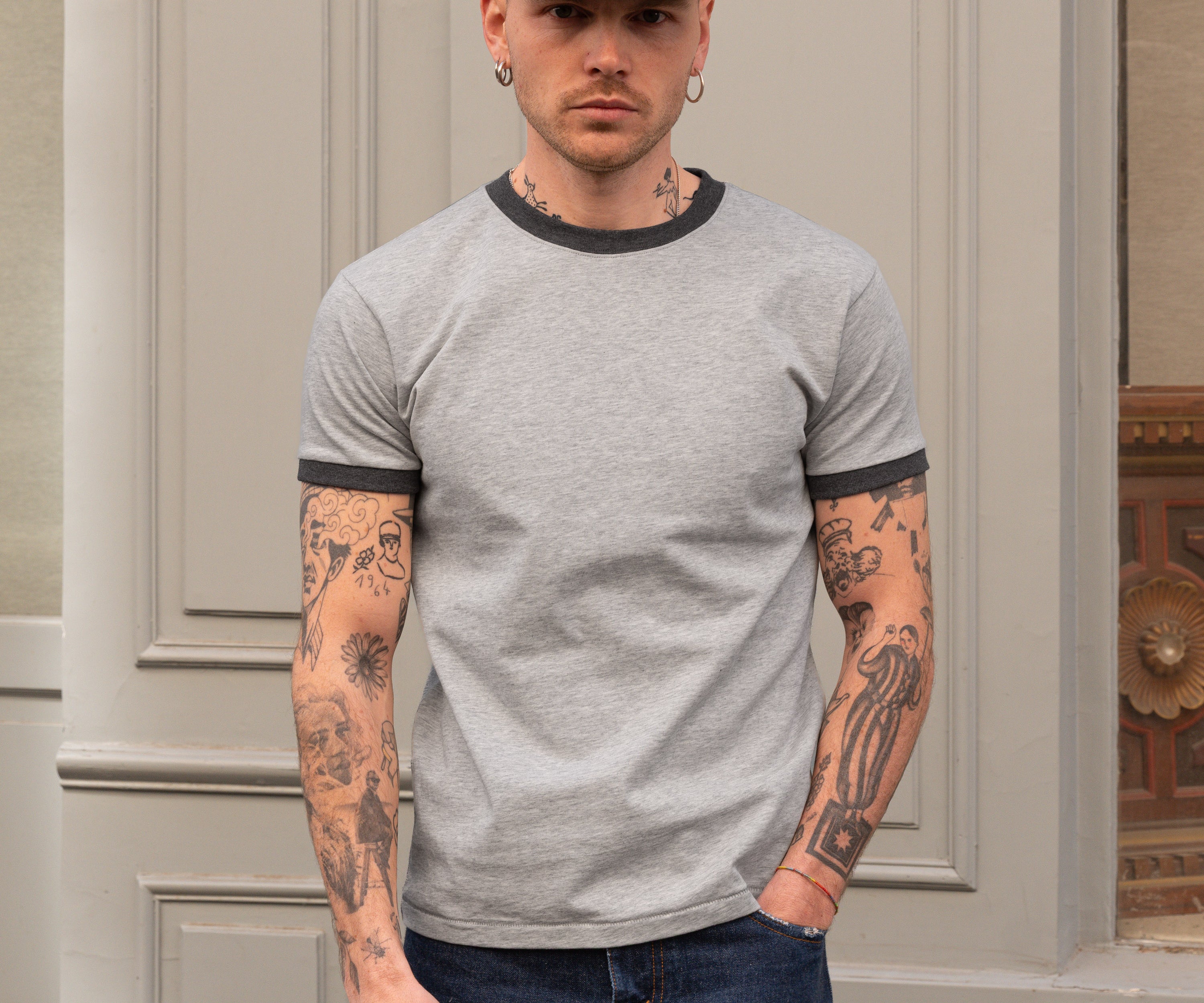 THE RINGER TEE T-Shirts X-SMALL / GREY - BRUT Clothing US