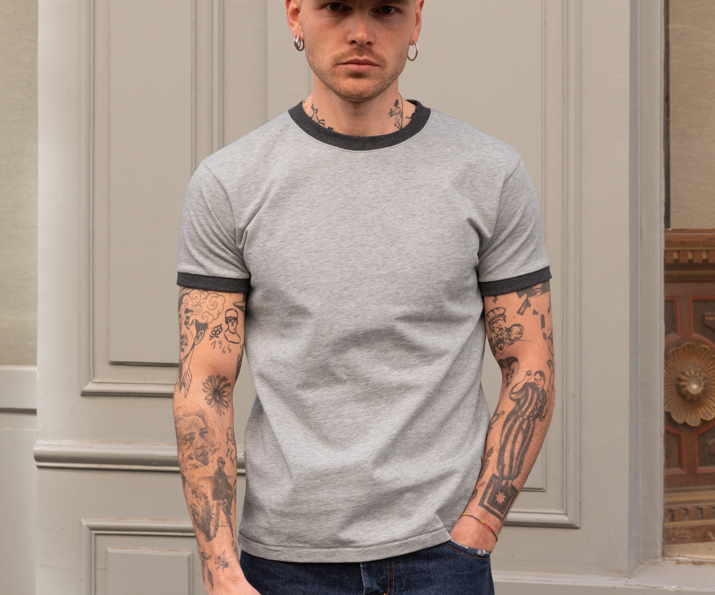 THE RINGER TEE T-Shirts X-SMALL / GREY - BRUT Clothing US