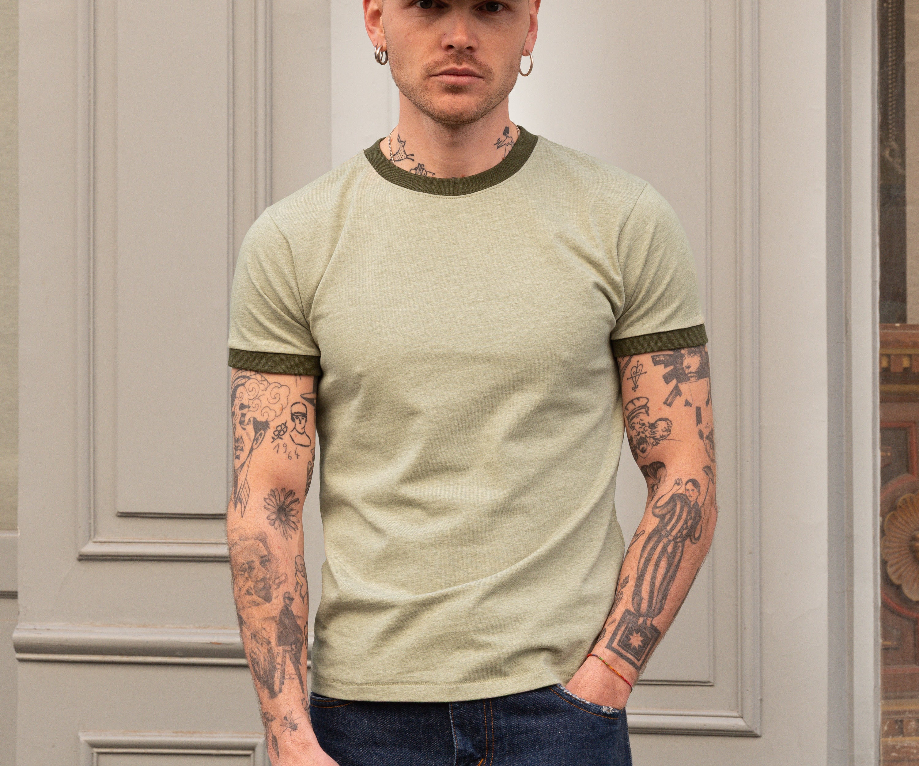 THE RINGER TEE T-Shirts X-SMALL / LIGHT GREEN - BRUT Clothing US
