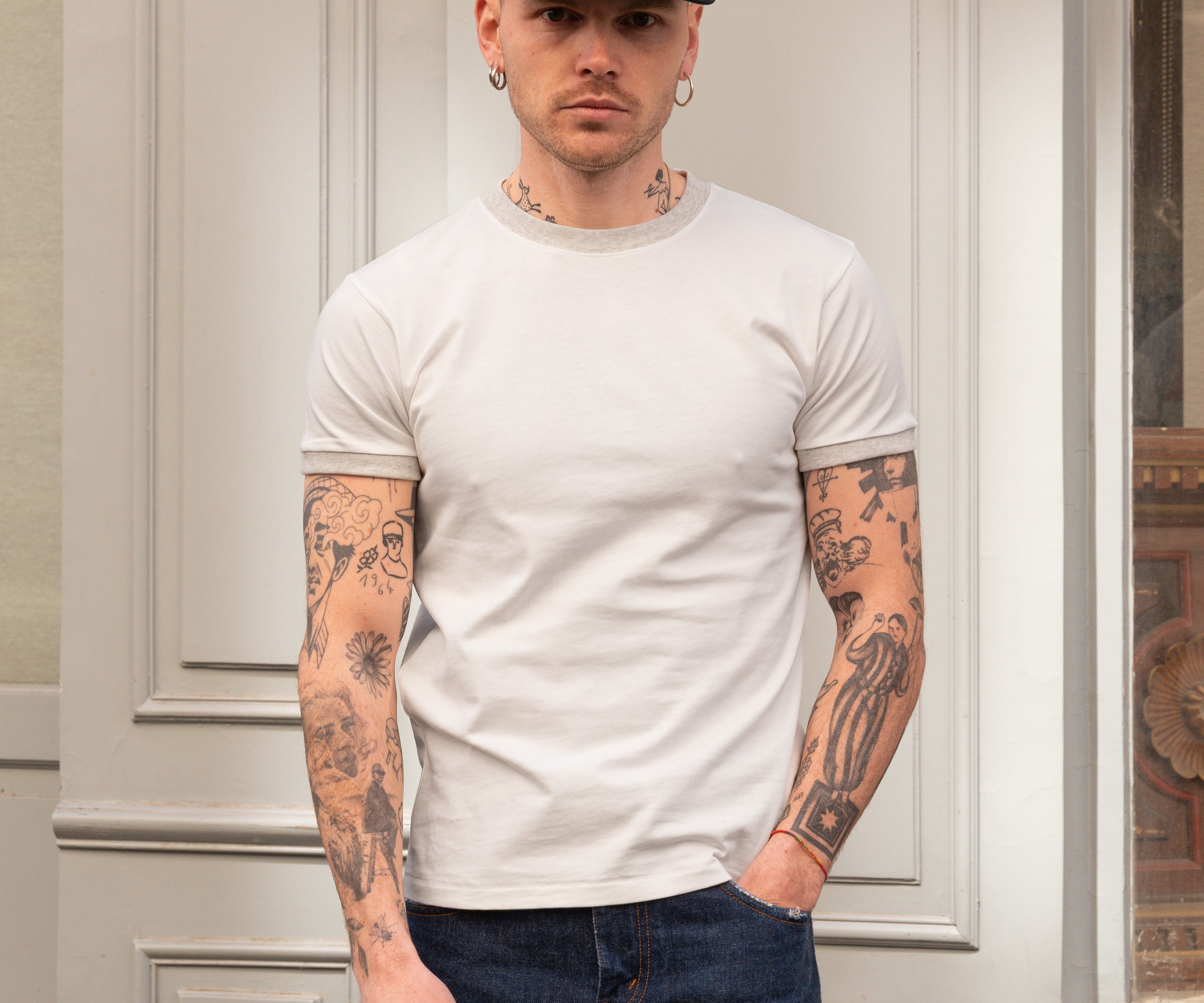 THE RINGER TEE T-Shirts X-SMALL / WHITE - BRUT Clothing US