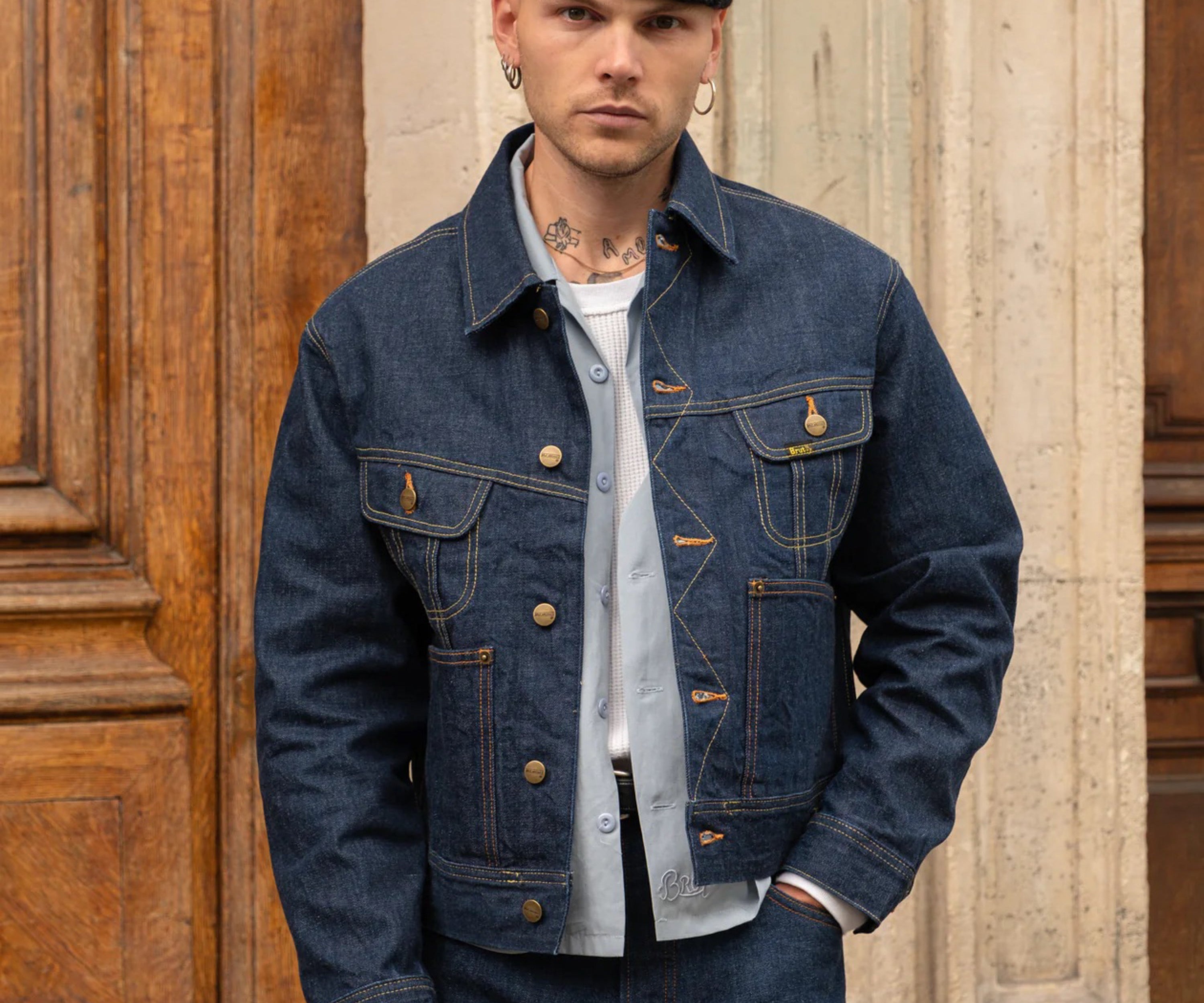 THE RIVET TRUCKER JACKET Coats & Jackets X-SMALL / RAW INDIGO - BRUT Clothing US