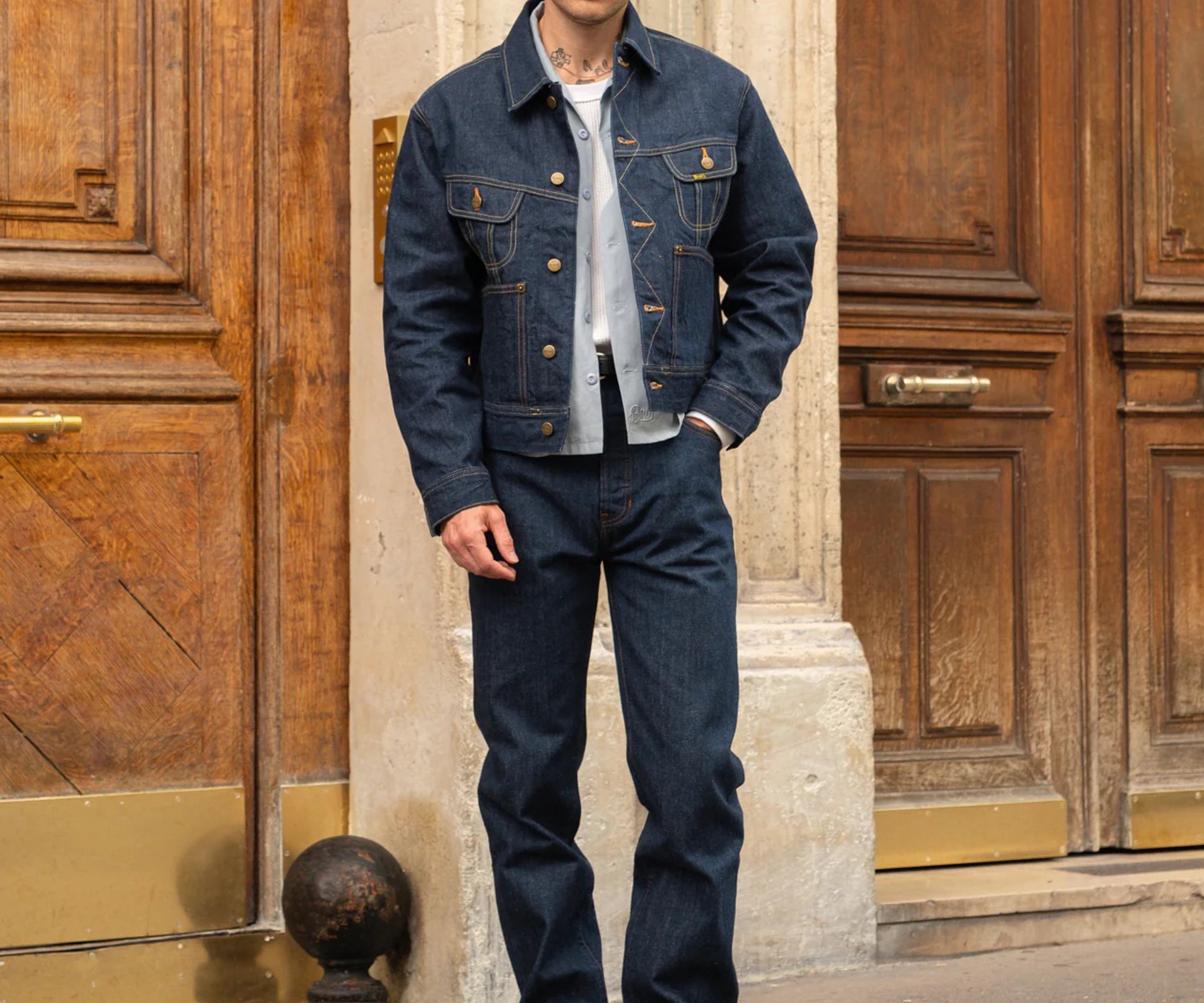 THE RIVET TRUCKER JACKET Coats & Jackets X-SMALL / RAW INDIGO - BRUT Clothing US