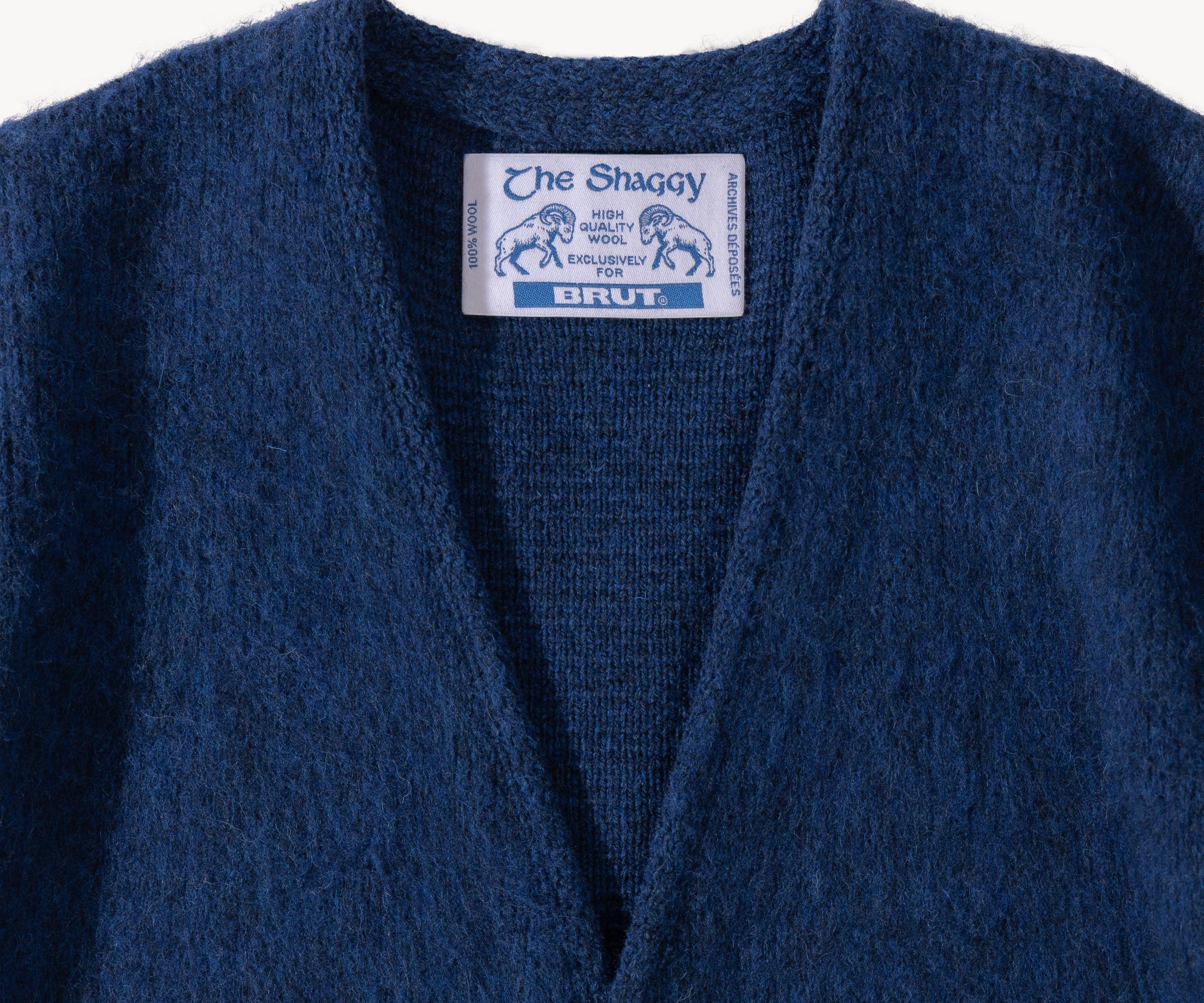 THE SHAGGY CARDIGAN Knitwear SMALL / BLUE - BRUT Clothing US