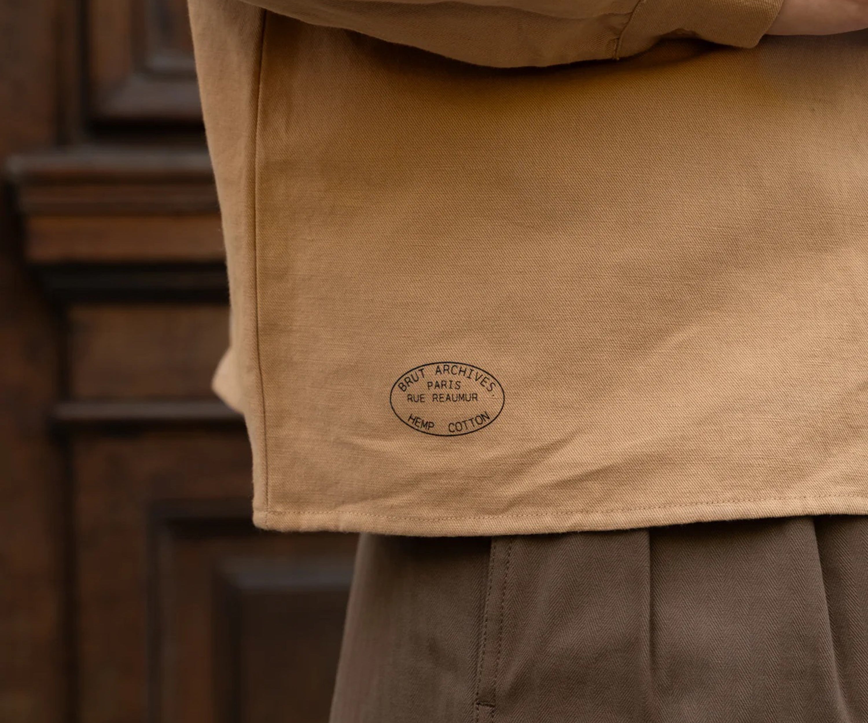 THE OVERSIZED WORK SHIRT Shirts X-SMALL / BEIGE - BRUT Clothing US