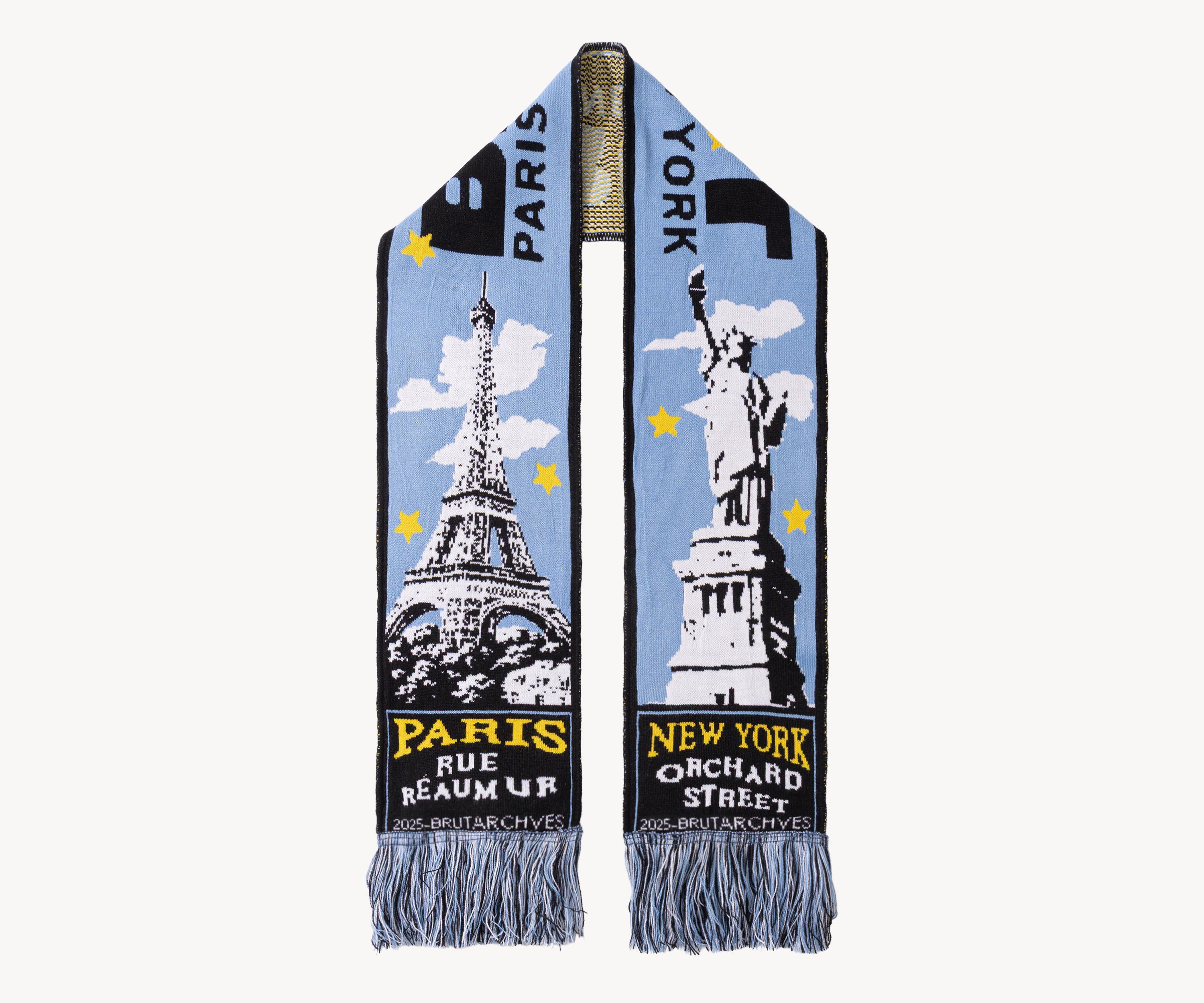 THE PARIS NEW YORK SCARF Scarves BLUE - BRUT Clothing US