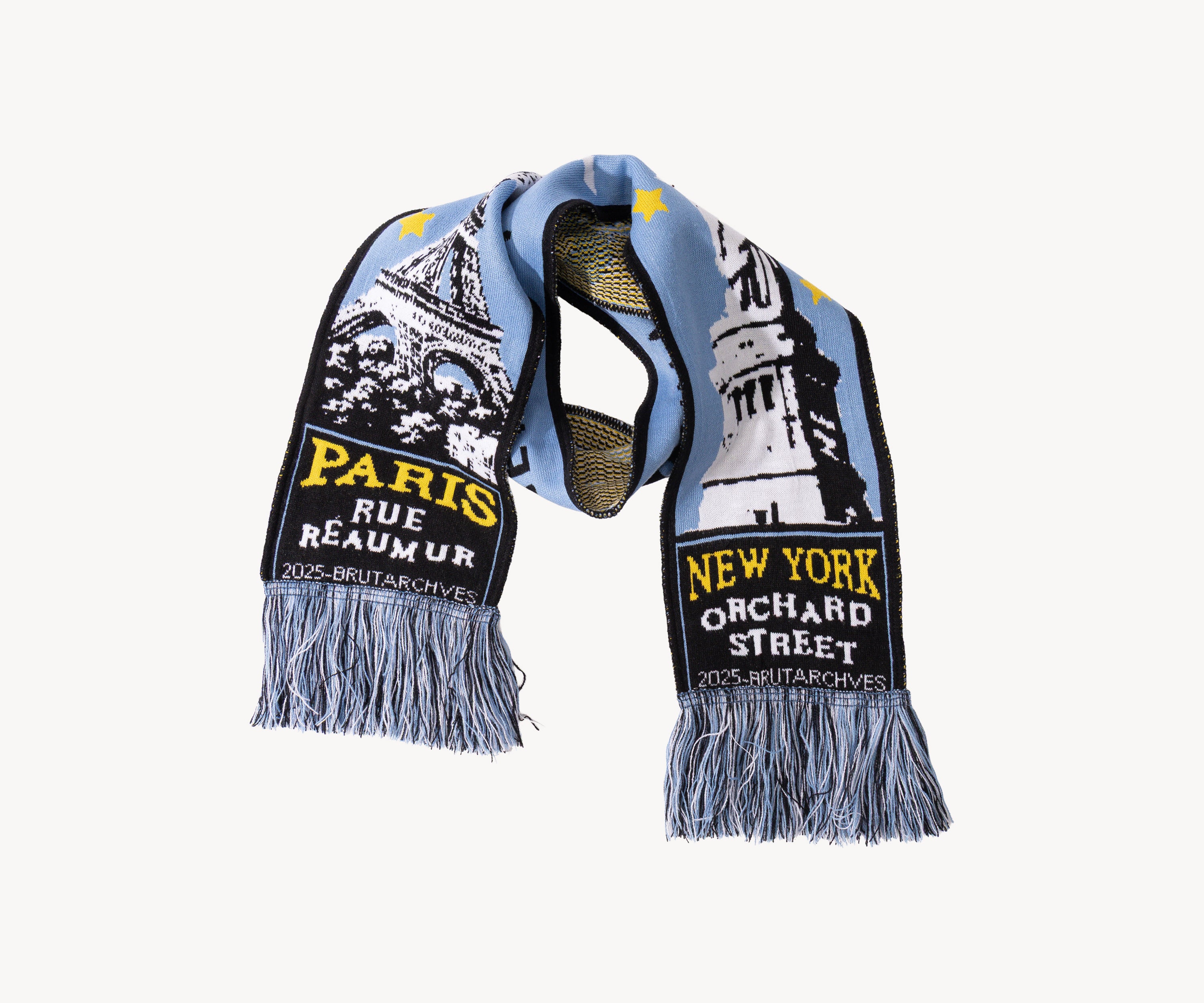 THE PARIS NEW YORK SCARF Scarves BLUE - BRUT Clothing US
