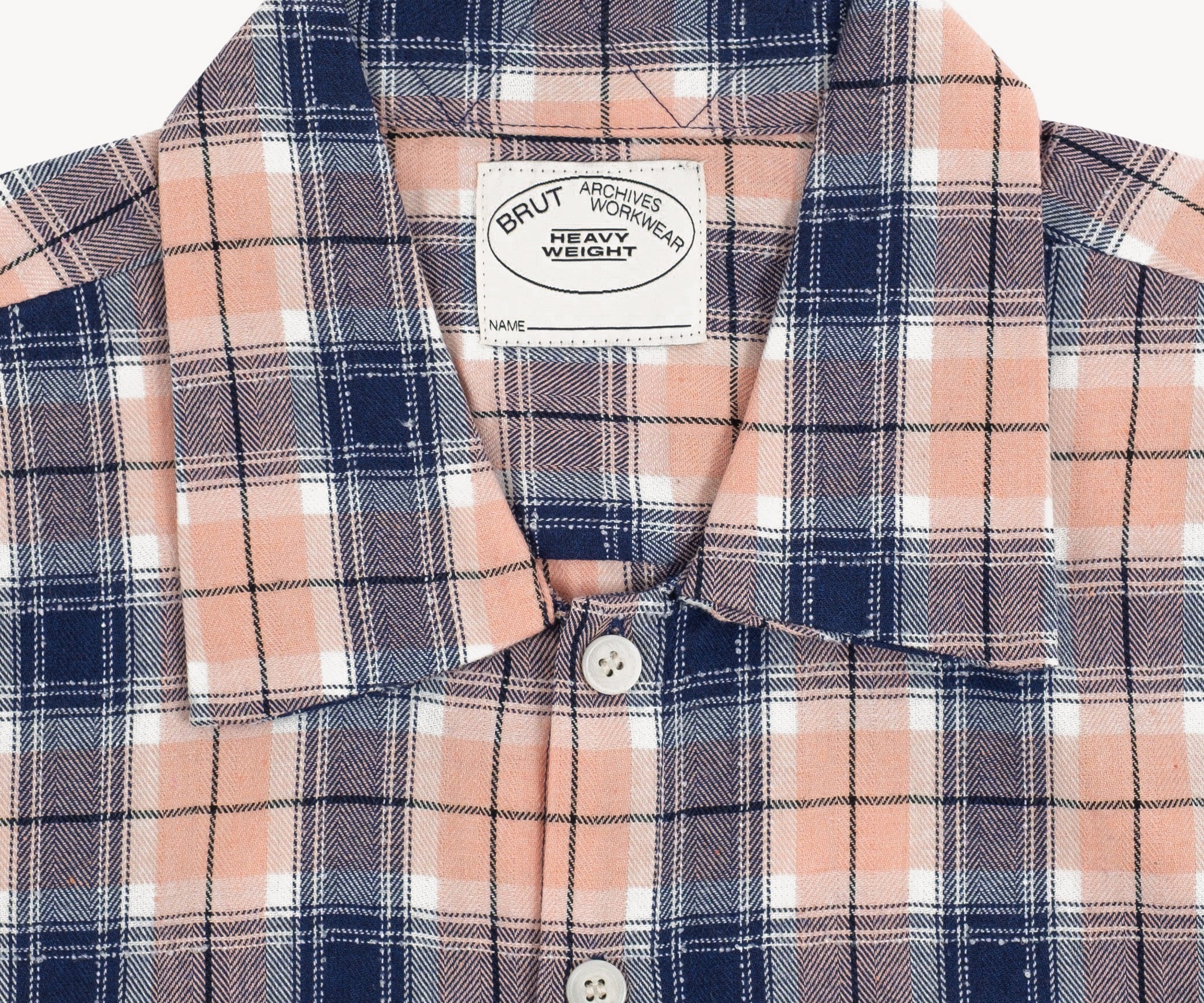 THE OVERSIZED WORK SHIRT Shirts X-SMALL / NAVY / PINK - BRUT Clothing US