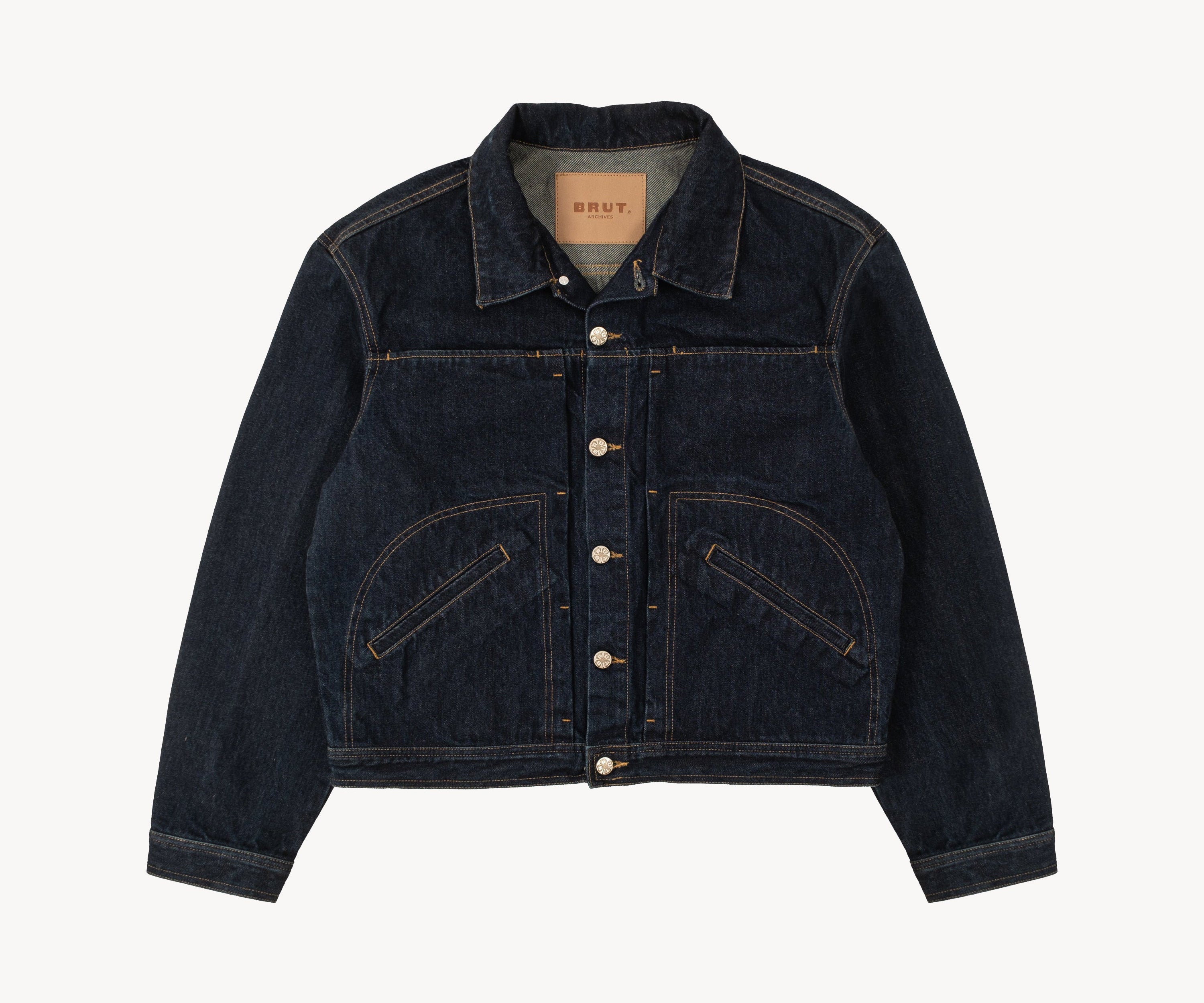 THE PLEATED DENIM JACKET Coats & Jackets X-SMALL / DENIM - BRUT Clothing US