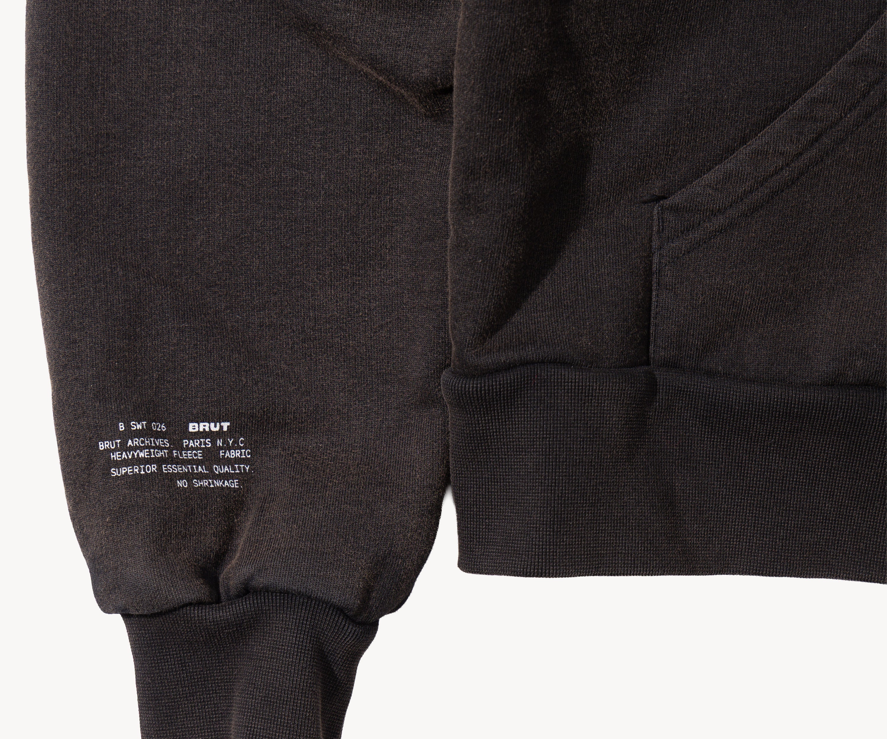 THE RAGGED THERMAL HOODIE Sweatshirts X-SMALL / FADED BLACK - BRUT Clothing US