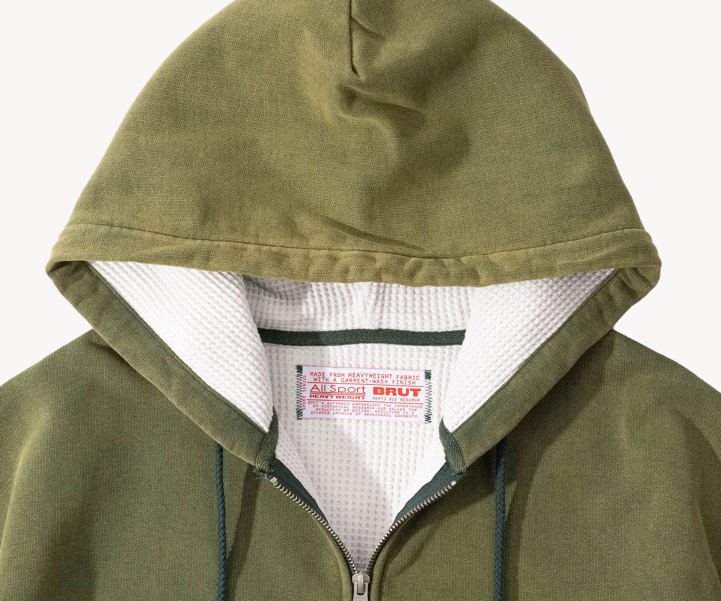 THE RAGGED THERMAL HOODIE Sweatshirts X-SMALL / FADED GREEN - BRUT Clothing US