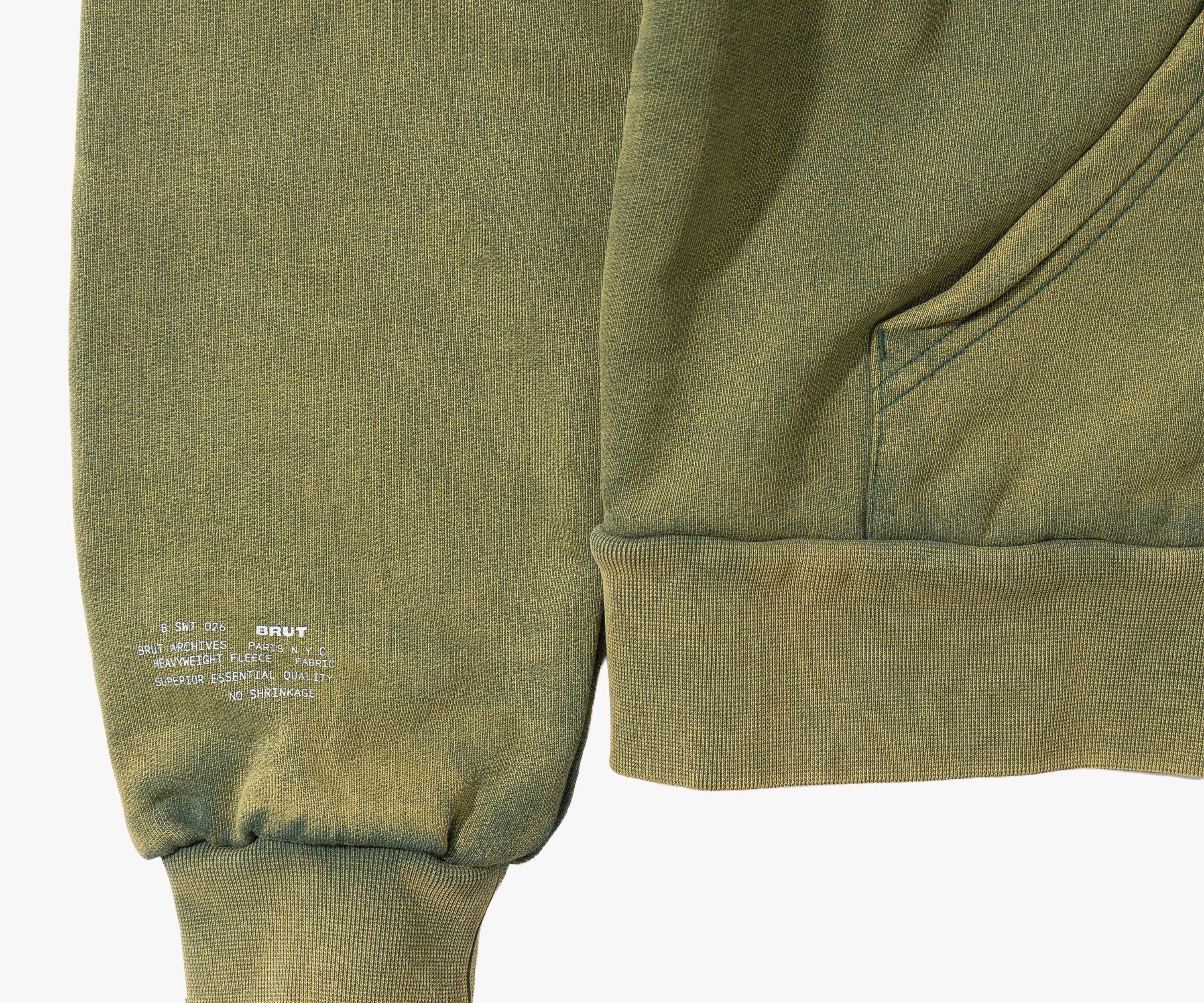 THE RAGGED THERMAL HOODIE Sweatshirts X-SMALL / FADED GREEN - BRUT Clothing US