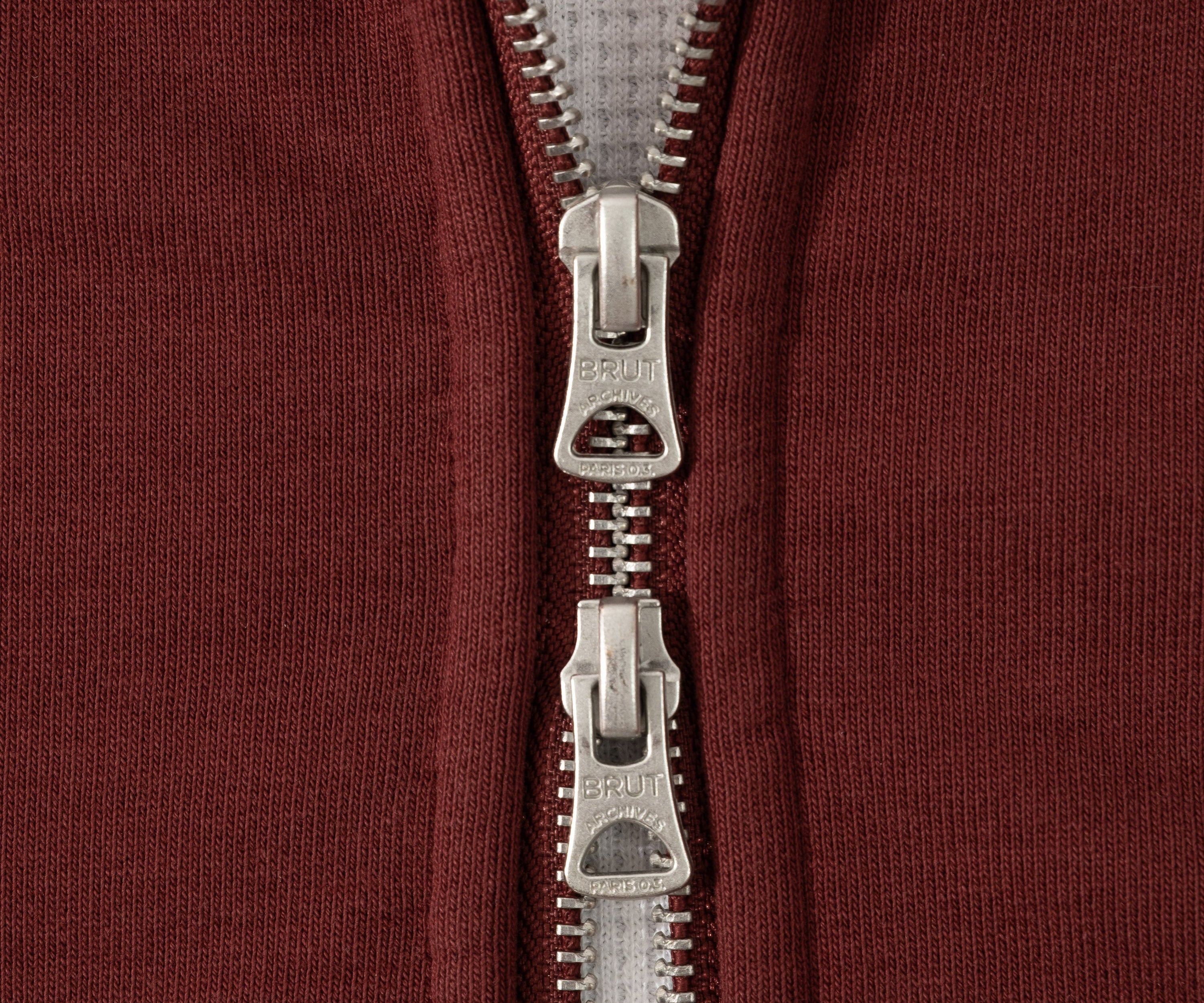 THE THERMAL ZIP SWEAT Sweatshirts X-SMALL / HARVARD BURGUNDY - BRUT Clothing US