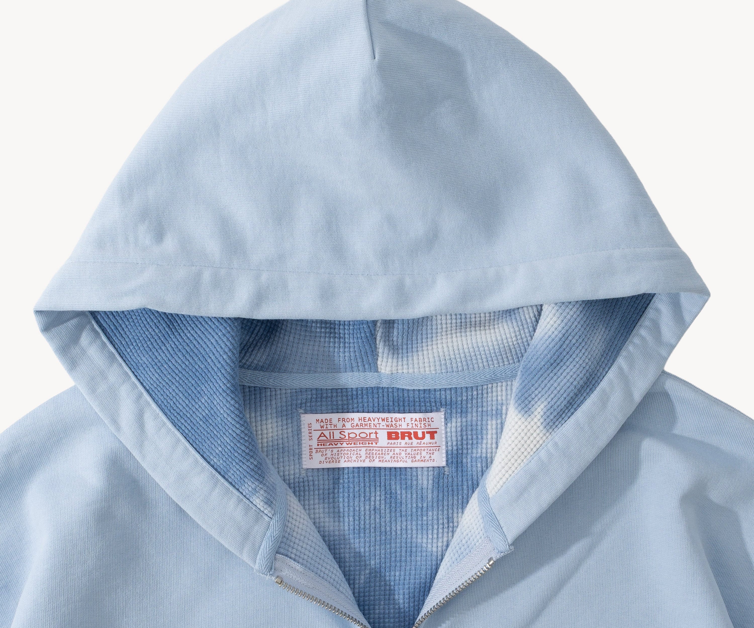 THE THERMAL ZIP SWEAT Sweatshirts X-SMALL / BABY BLUE - BRUT Clothing US