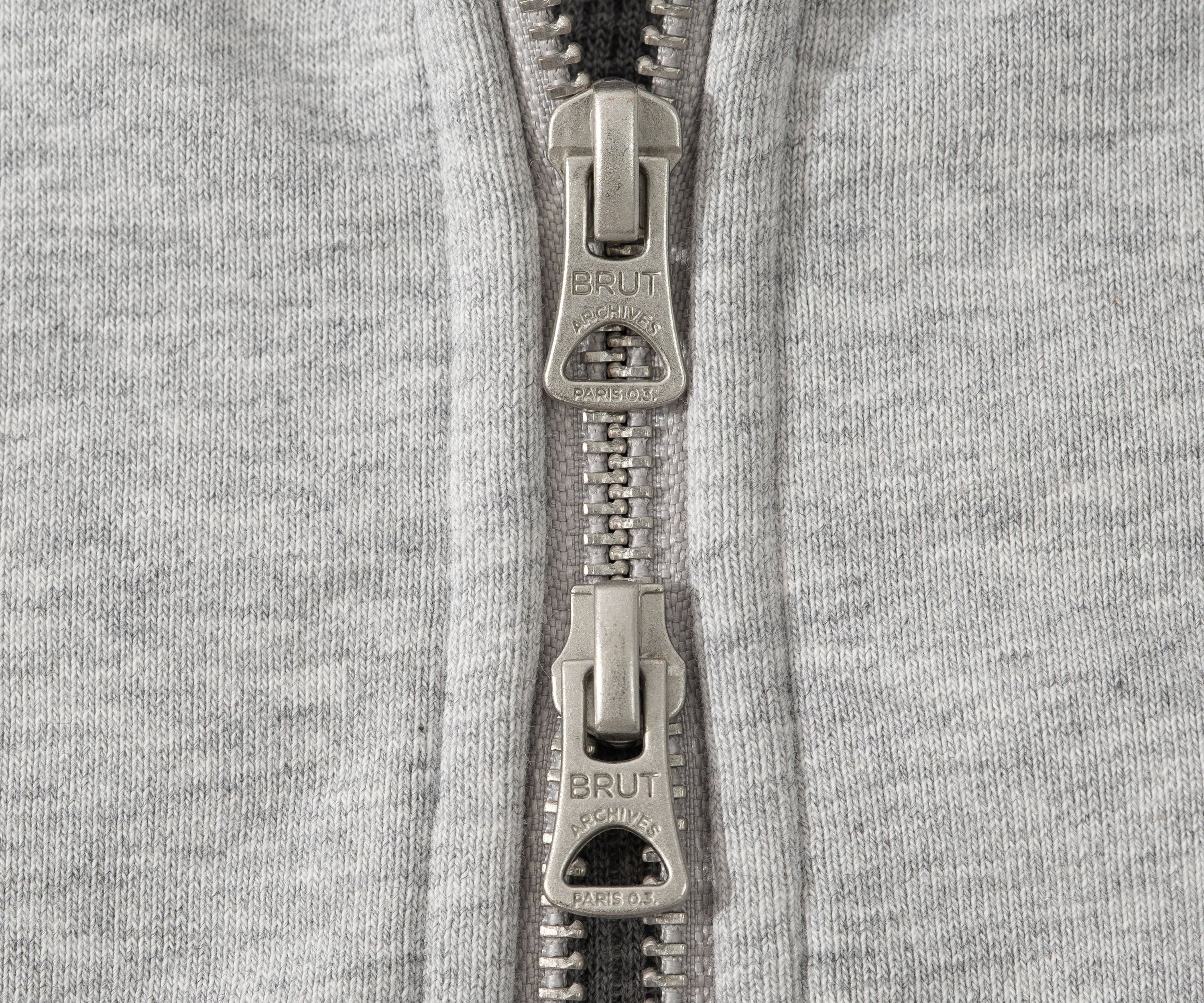 THE THERMAL ZIP SWEAT Sweatshirts X-SMALL / HEATHER GREY - BRUT Clothing US
