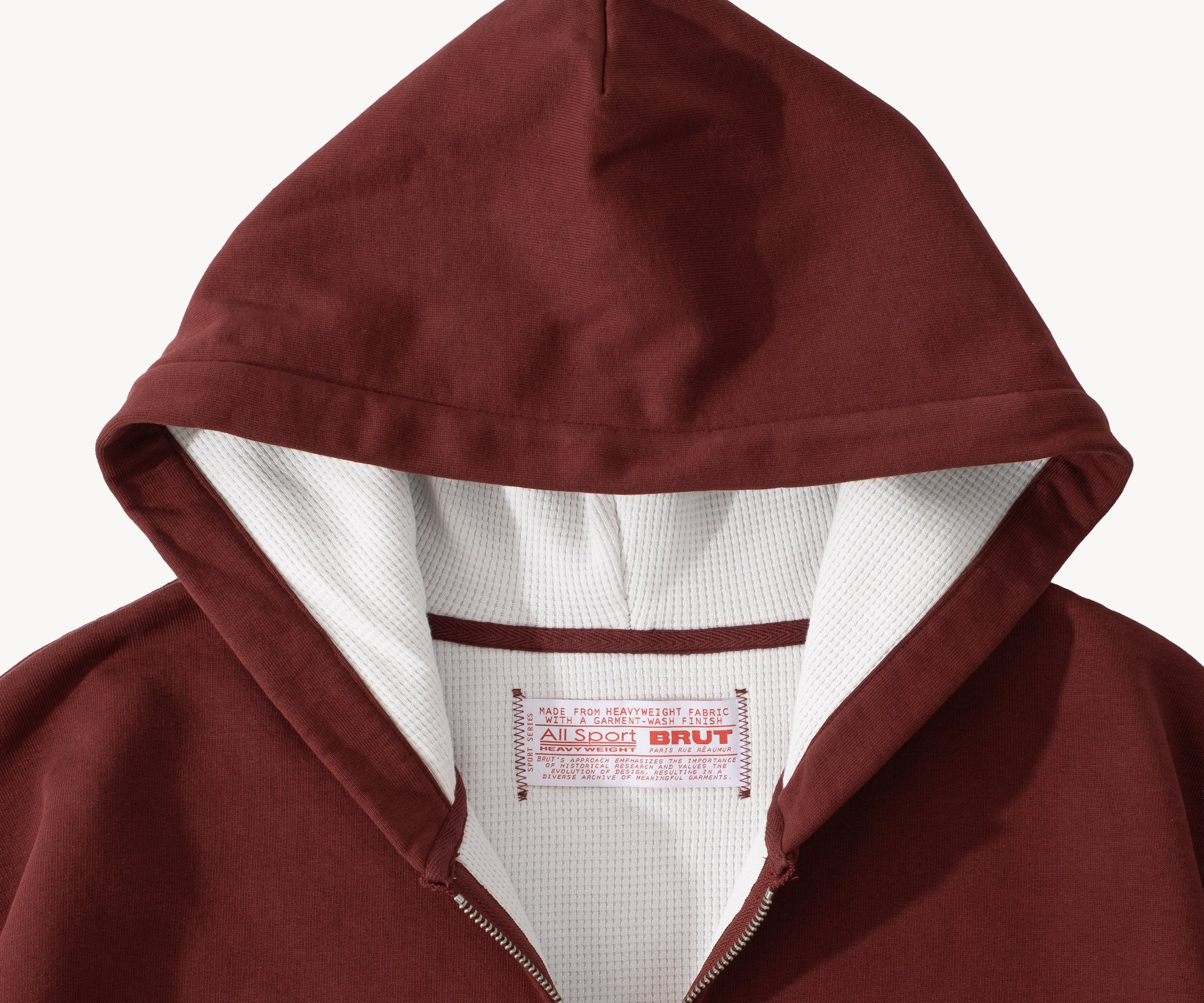 THE THERMAL ZIP SWEAT Sweatshirts X-SMALL / HARVARD BURGUNDY - BRUT Clothing US