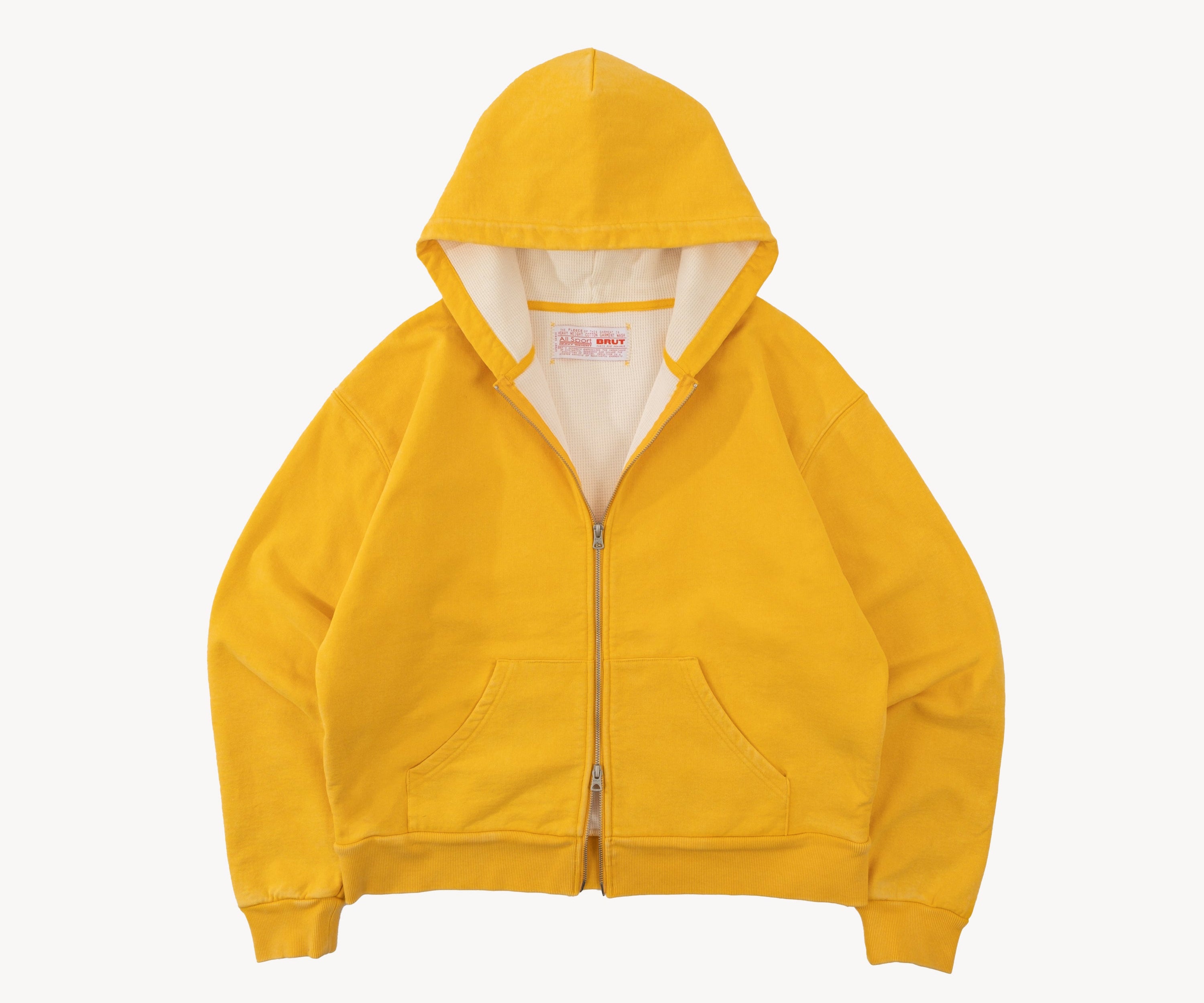 THE THERMAL ZIP SWEAT Sweatshirts X-SMALL / DUSTY YELLOW - BRUT Clothing US
