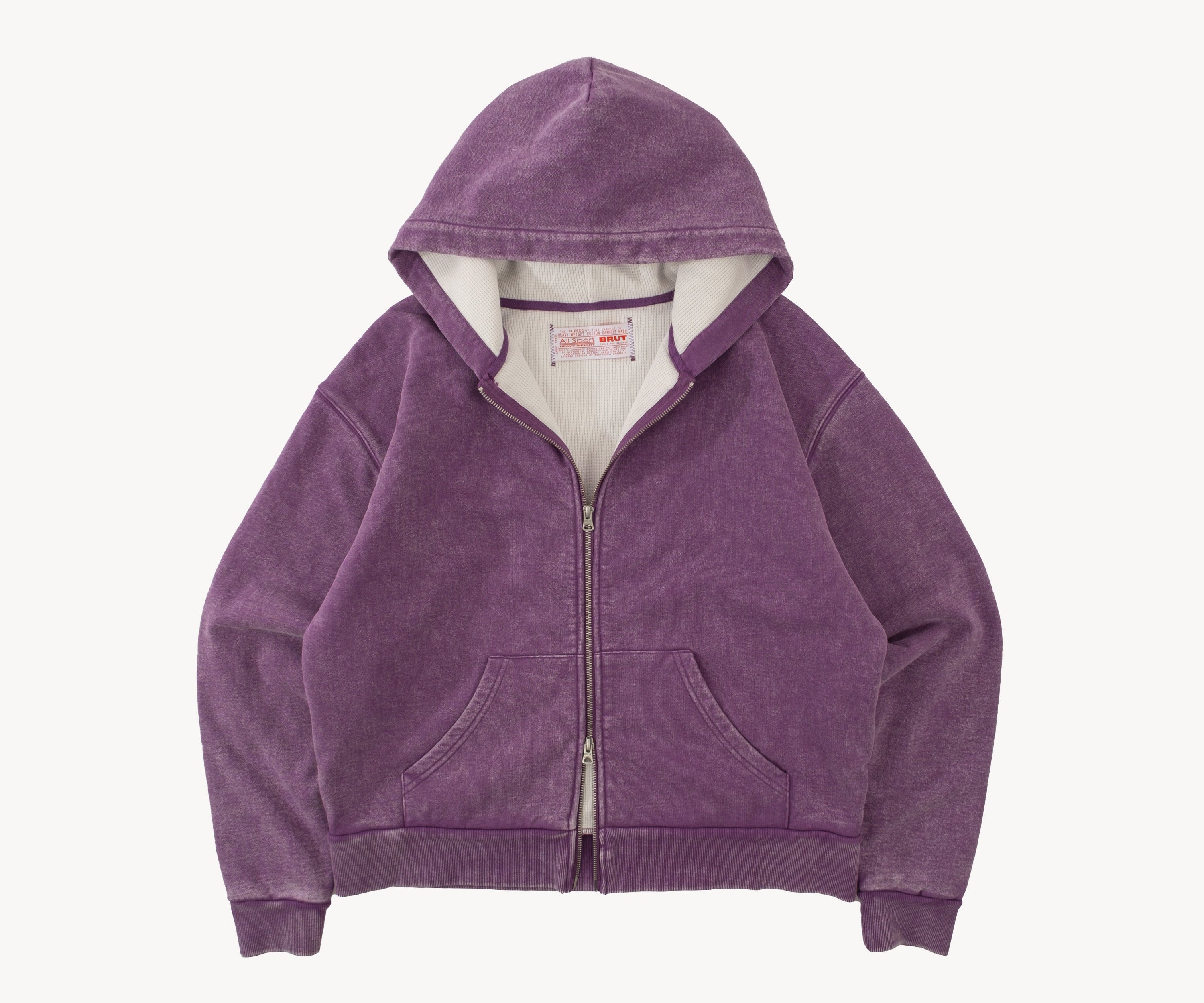 THE THERMAL ZIP SWEAT Sweatshirts X-SMALL / WASHED PURPLE - BRUT Clothing US