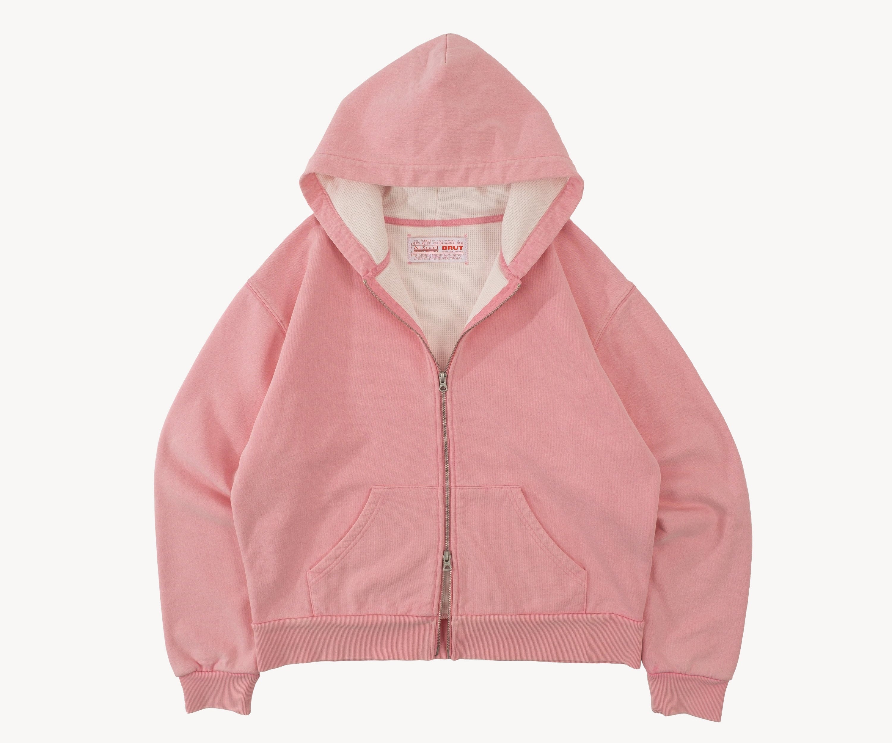 THE THERMAL ZIP SWEAT Sweatshirts X-SMALL / DUSTY PINK - BRUT Clothing US