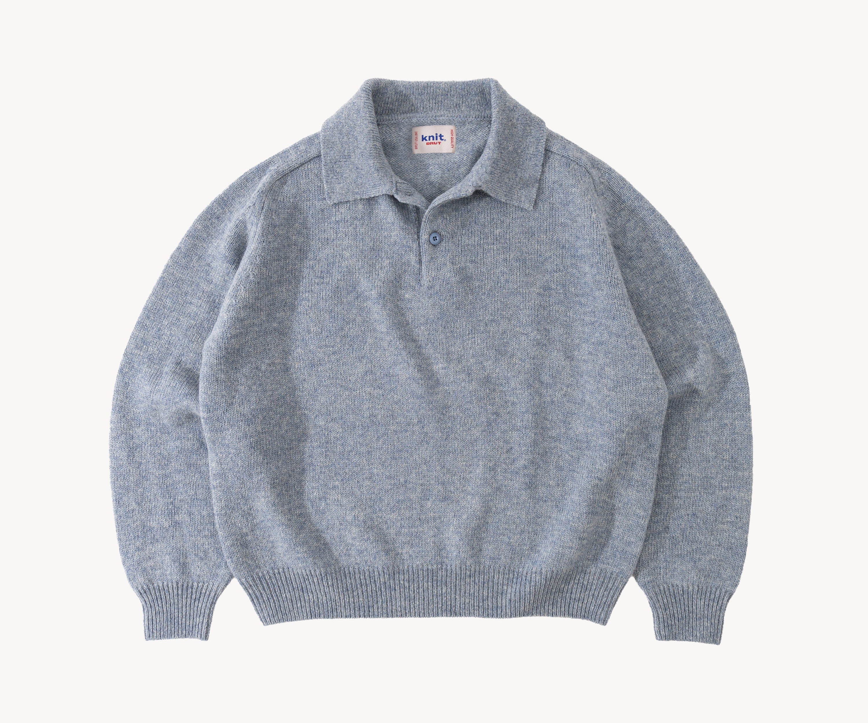 THE SHETLAND POLO Knitwear X-SMALL / NORSE BLUE - BRUT Clothing US