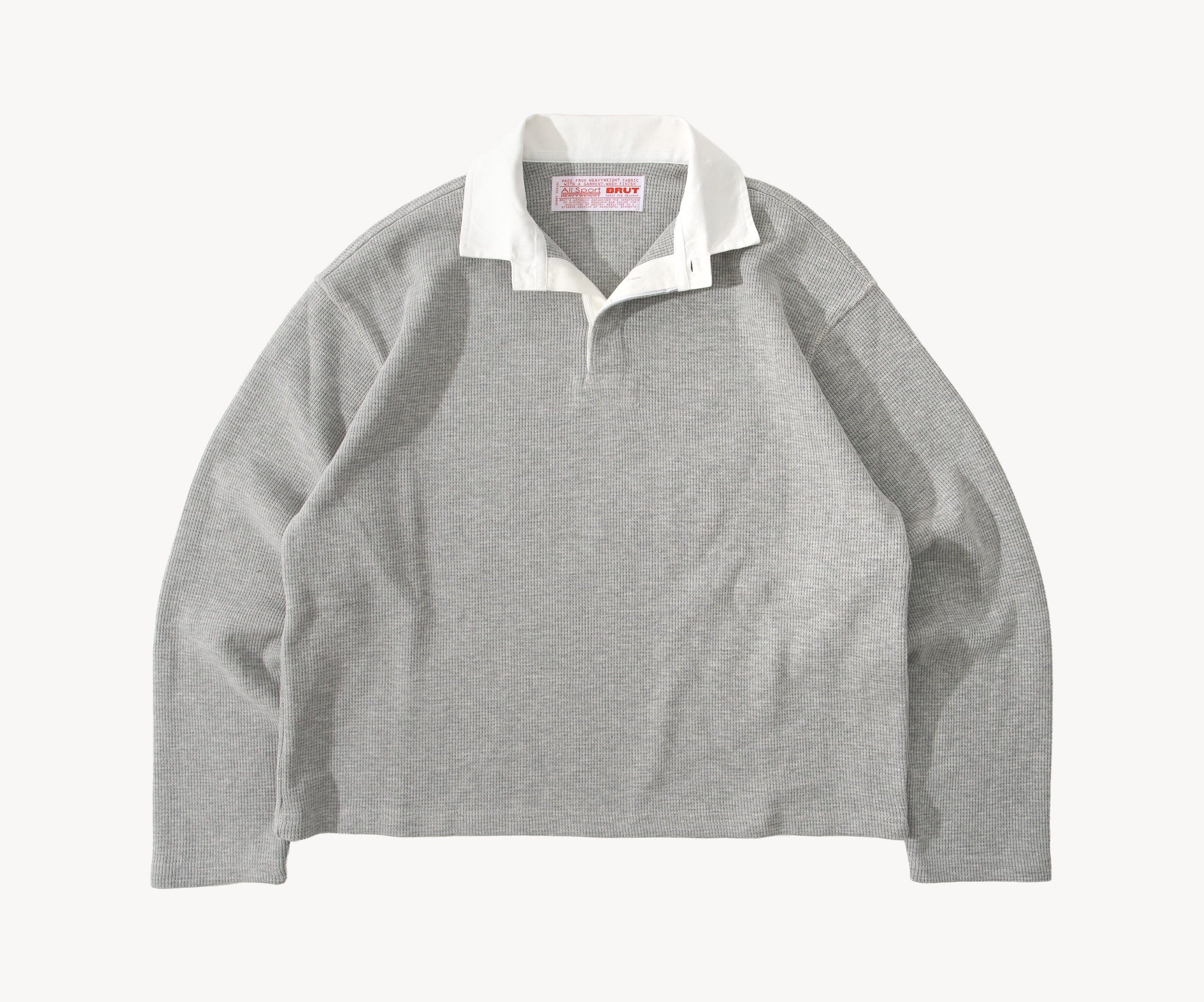THE THERMAL POLO Knitwear X-SMALL / HEATHER GREY - BRUT Clothing US