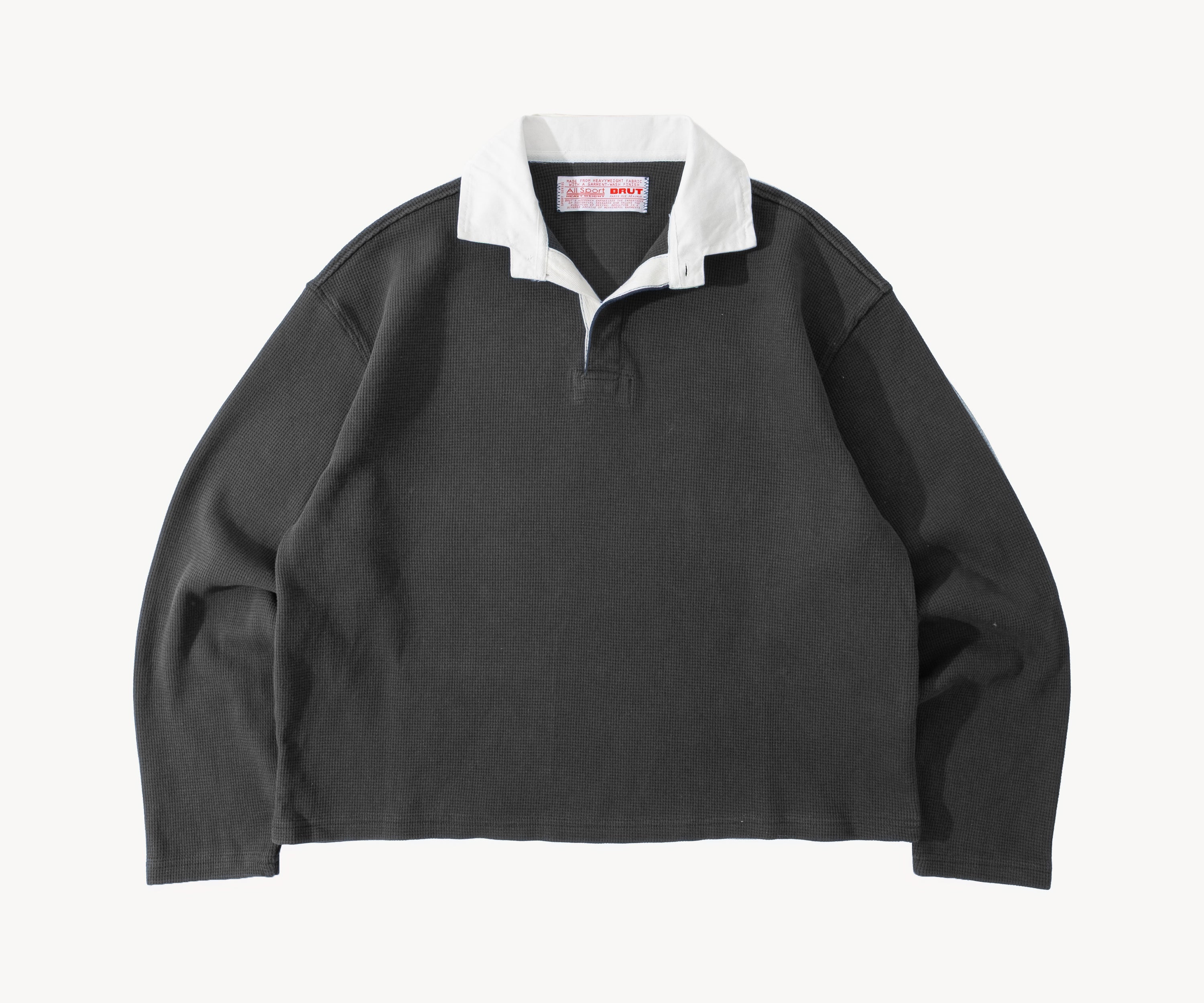 THE THERMAL POLO Knitwear X-SMALL / DARK HEATHER GREY - BRUT Clothing US