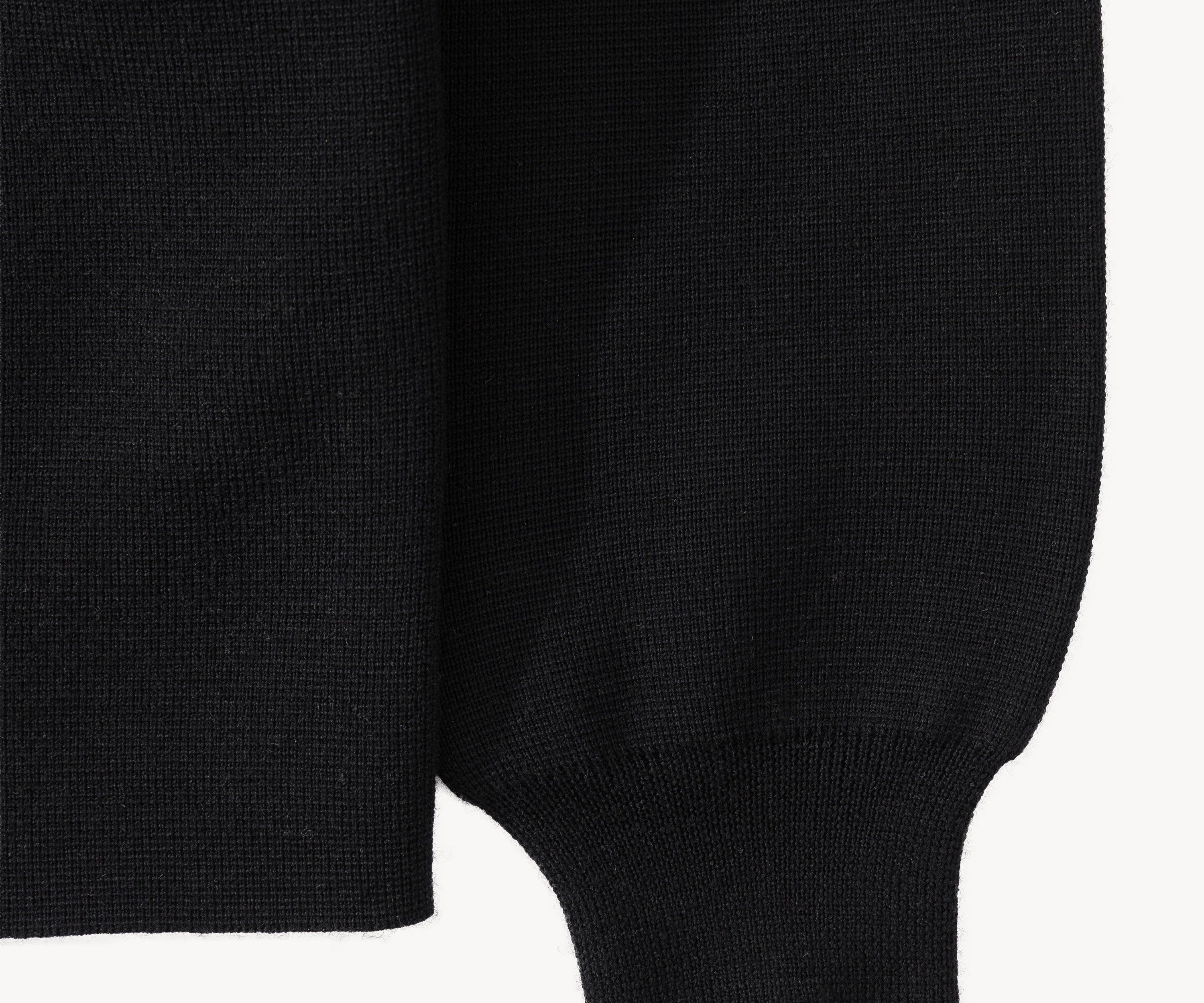 THE THREE BUTTONS POLO Knitwear X-SMALL / BLACK - BRUT Clothing US