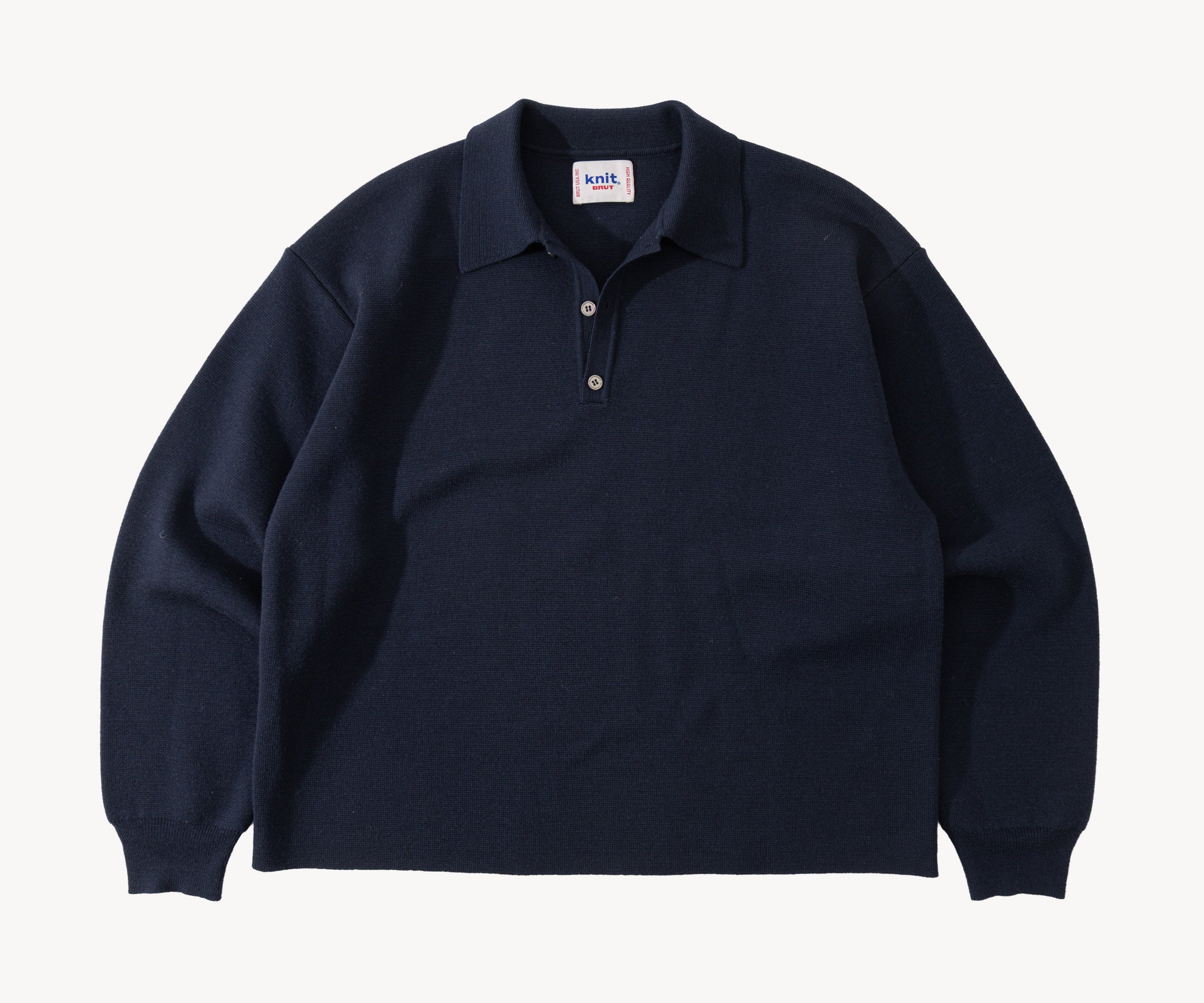 THE THREE BUTTONS POLO Knitwear X-SMALL / NAVY - BRUT Clothing US