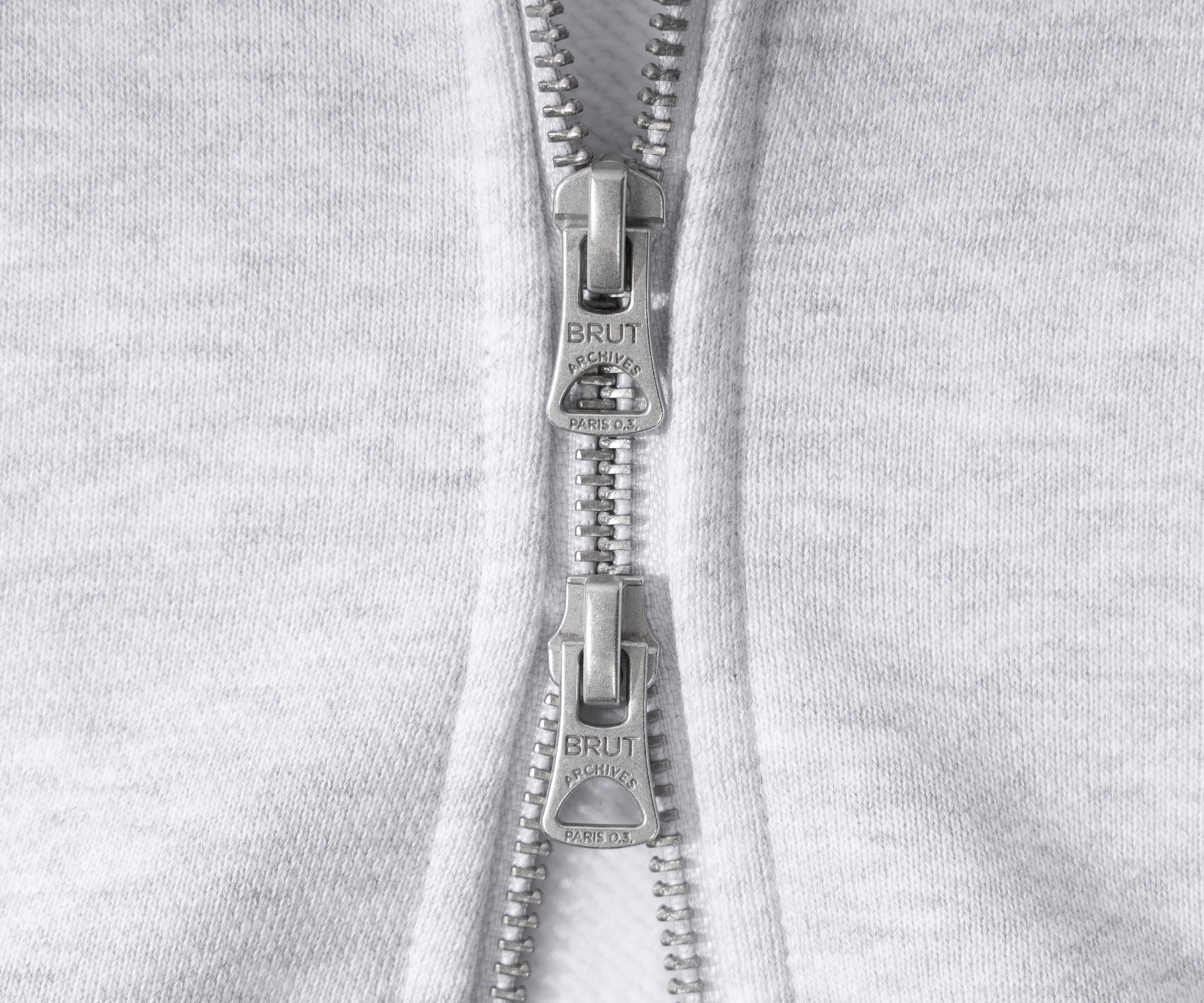 THE ZIP SWEAT Sweatshirts X-SMALL / HEATHER GREY - BRUT Clothing US